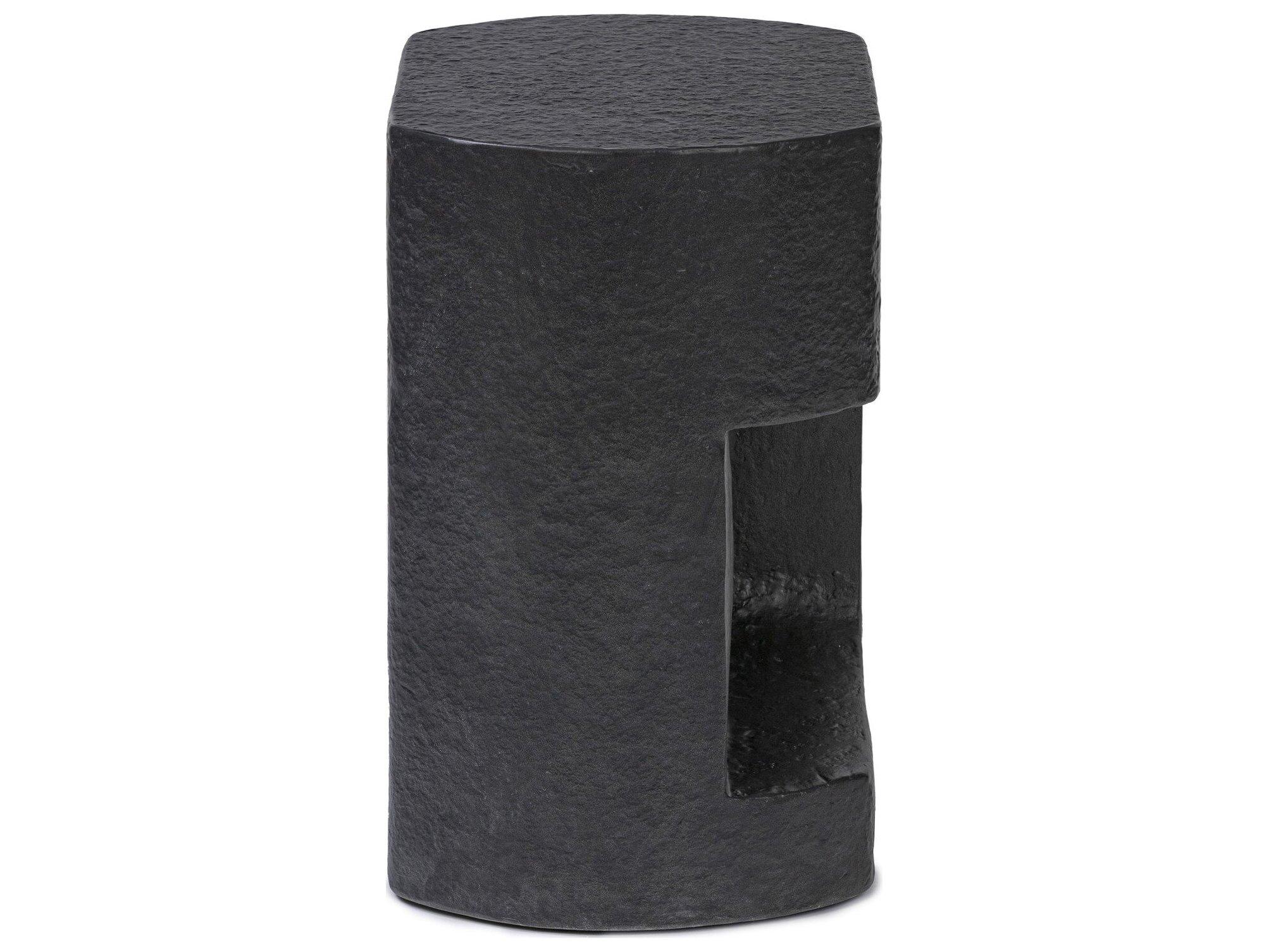 Four Hands Outdoor Chandler Distressed Graphite  Concrete Rectangular End Table