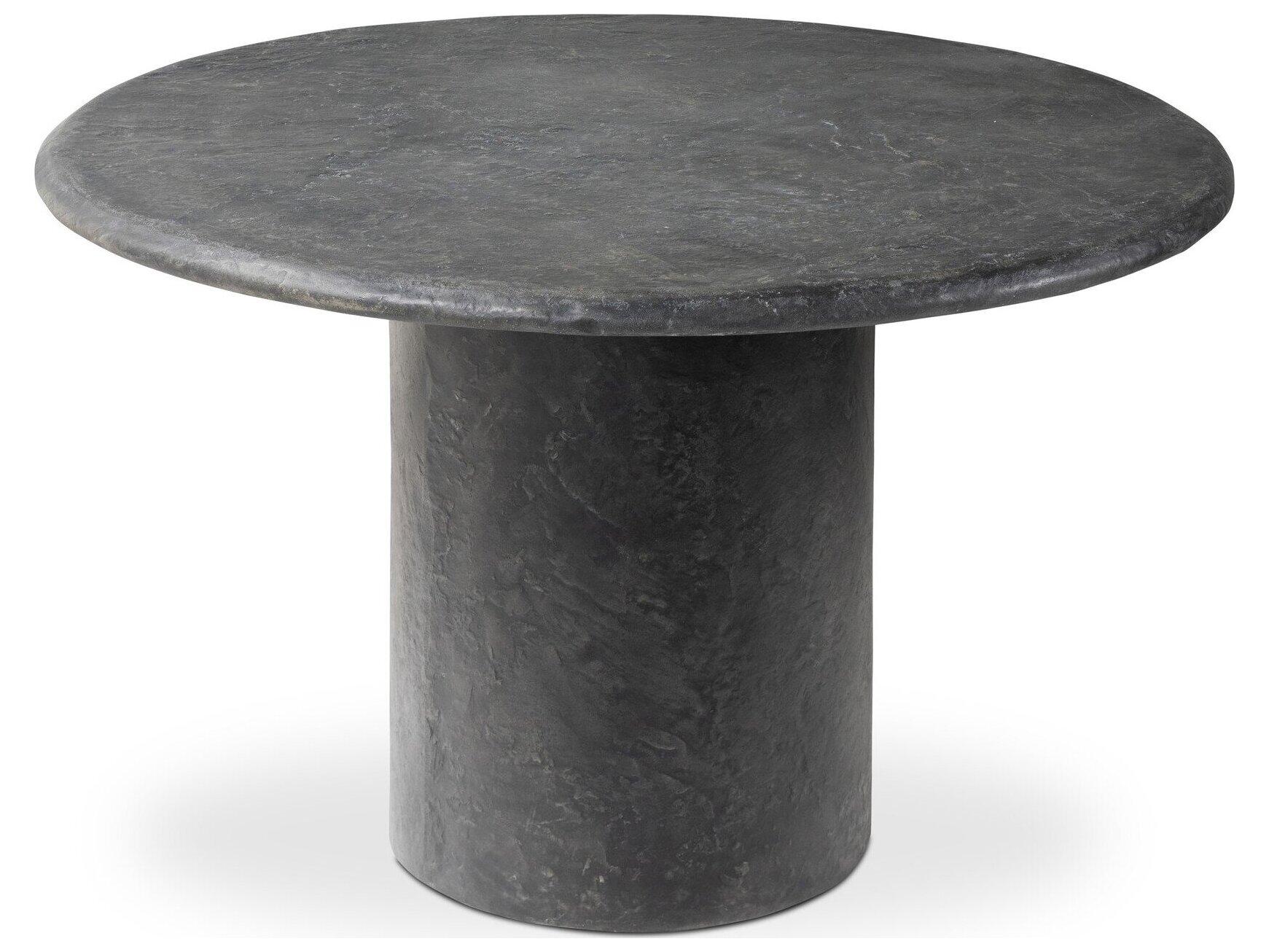 Four Hands Outdoor Chandler Textured Black Concrete Round Dining Table