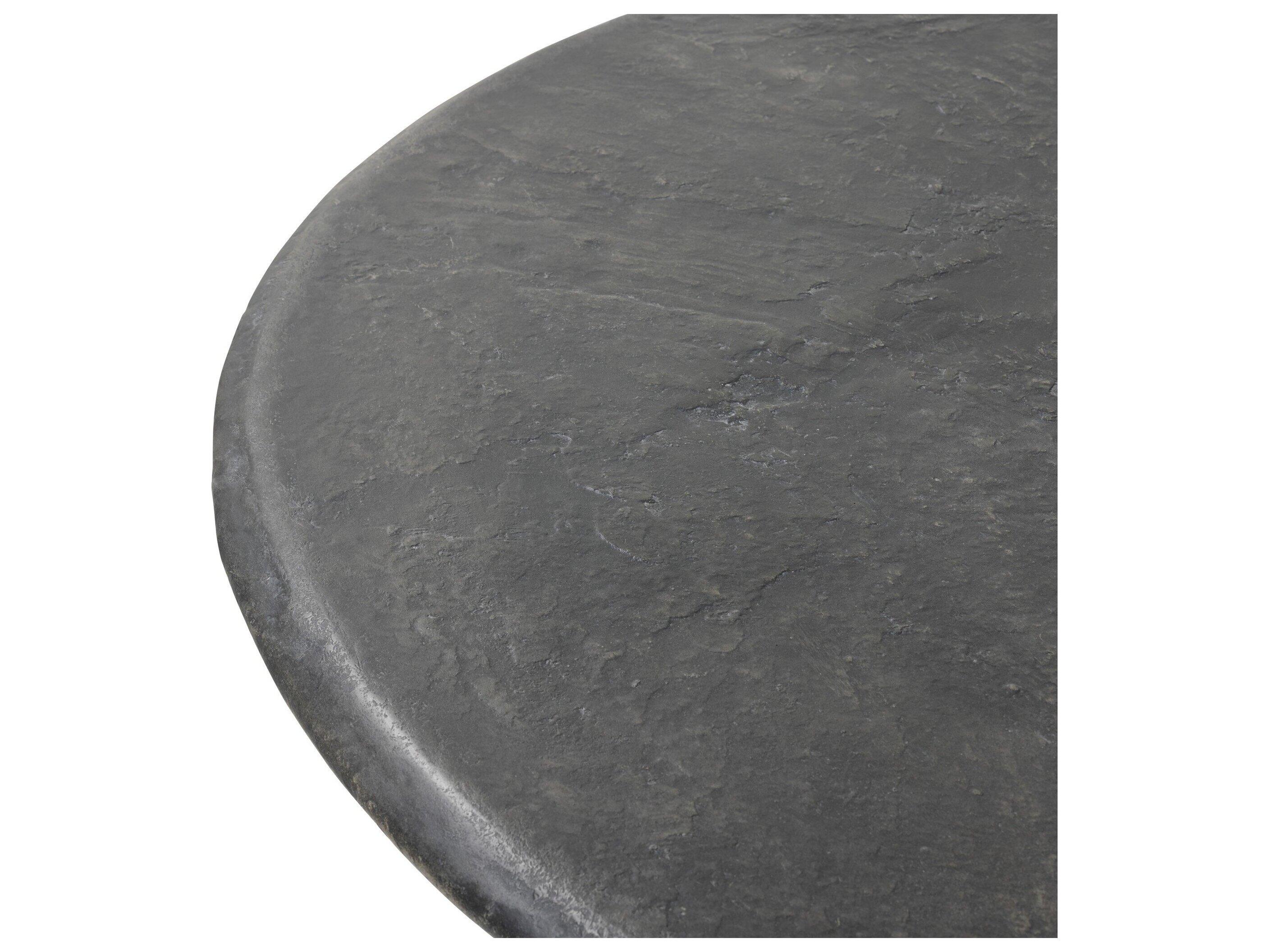 Four Hands Outdoor Chandler Textured Black Concrete Round Dining Table