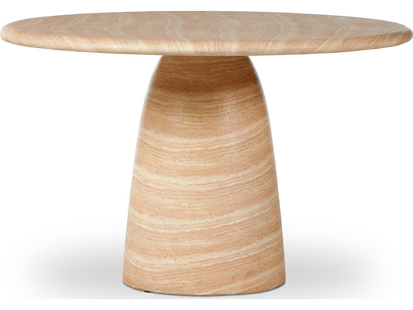 Four Hands Outdoor Chandler Sand Striae Concrete Round Dining Table
