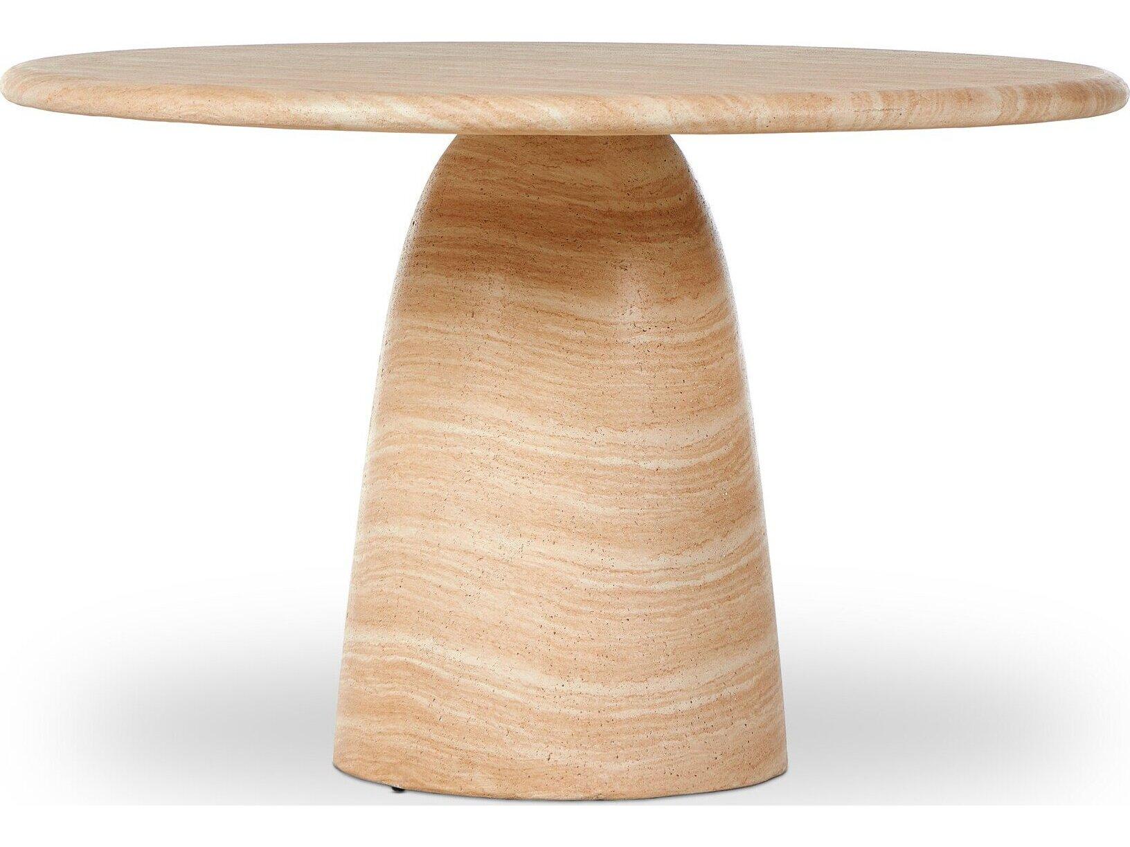 Four Hands Outdoor Chandler Sand Striae Concrete Round Dining Table