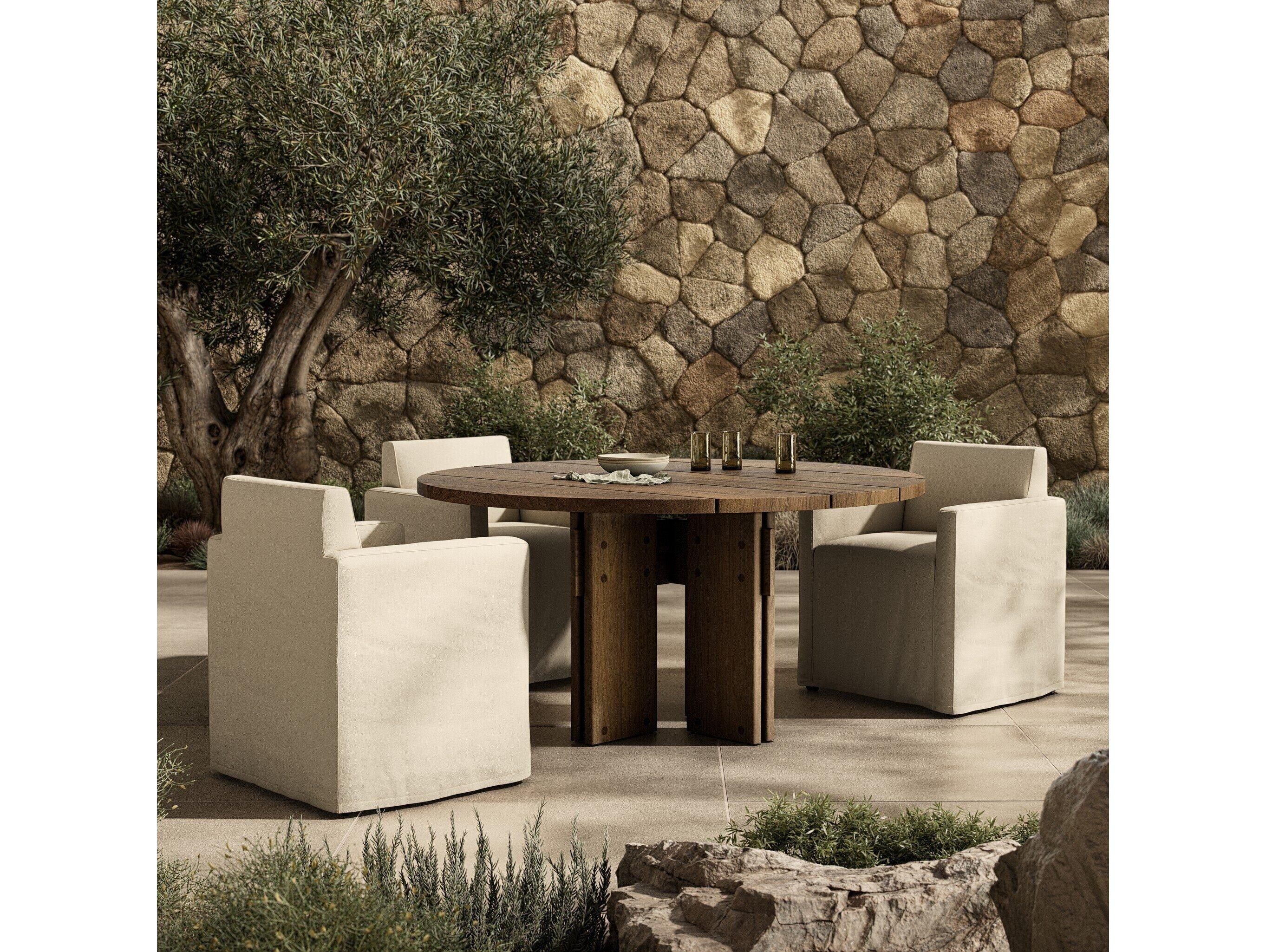 Four Hands Outdoor Duvall Railay Teak 60" Round Dining Table