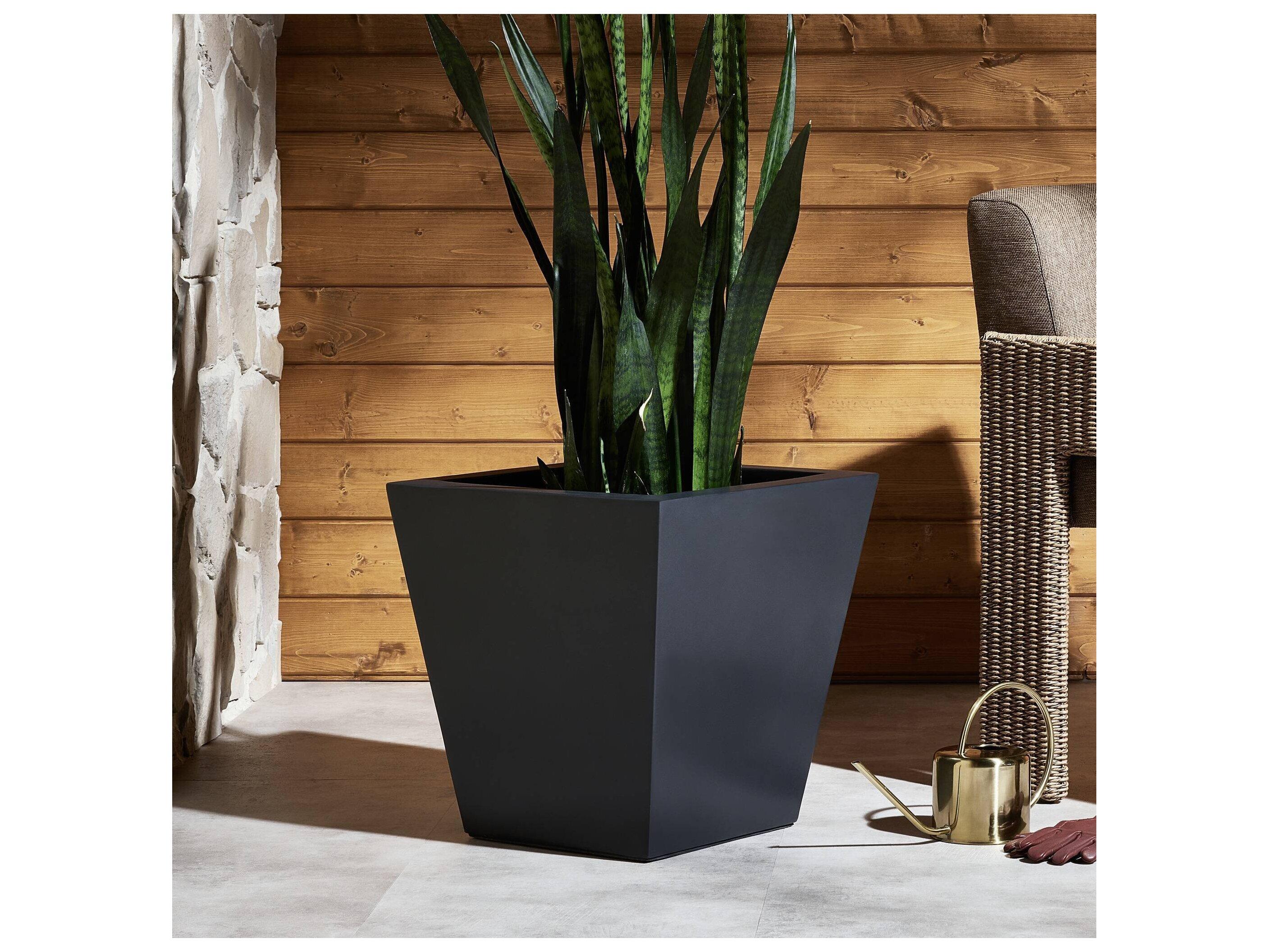 Four Hands Outdoor Thayer Black Concrete Planter