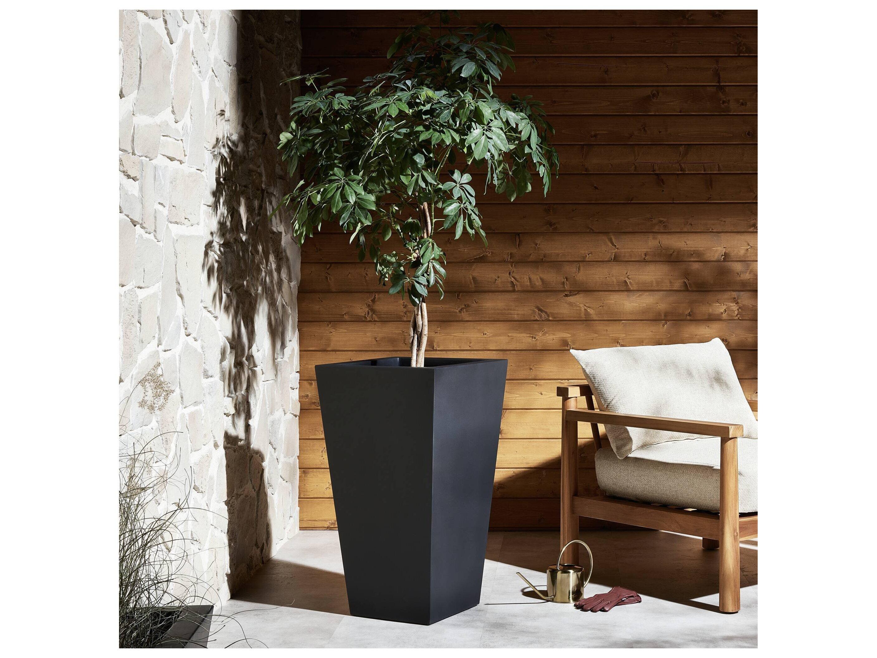 Four Hands Outdoor Thayer Black Concrete Planter