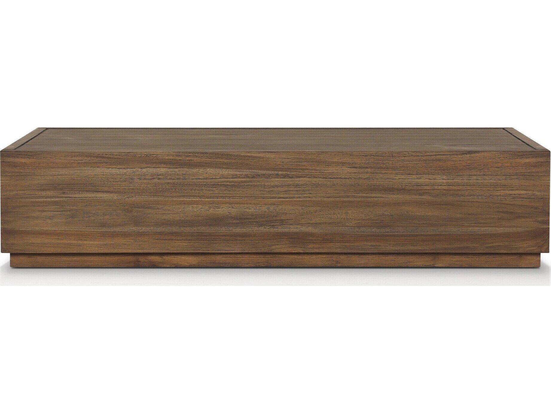 Four Hands Outdoor Duvall Messo Stained Toasted Brown Teak Rectangular Coffee Table