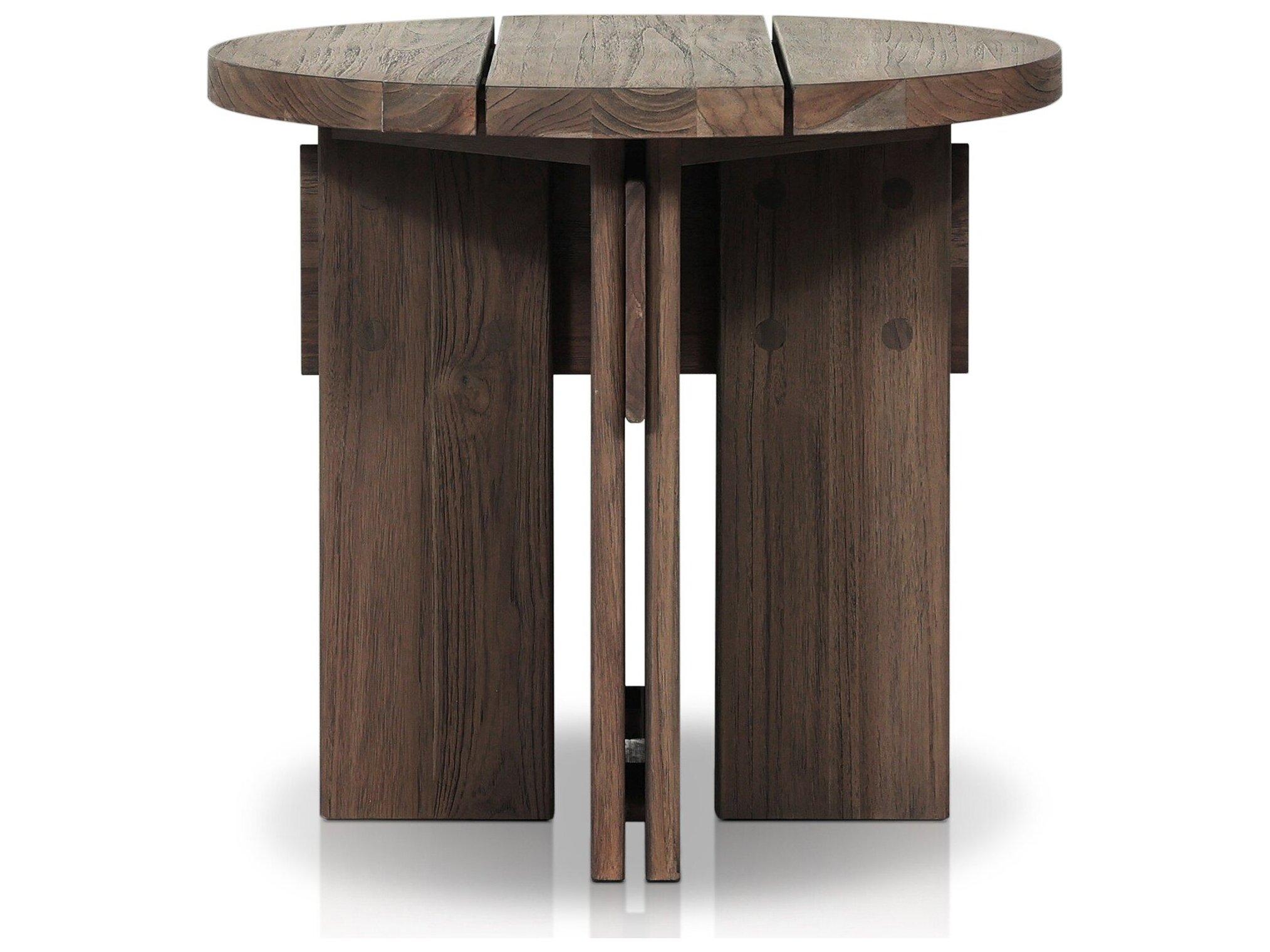 Four Hands Outdoor Duvall Railay Teak 22" Round End Table