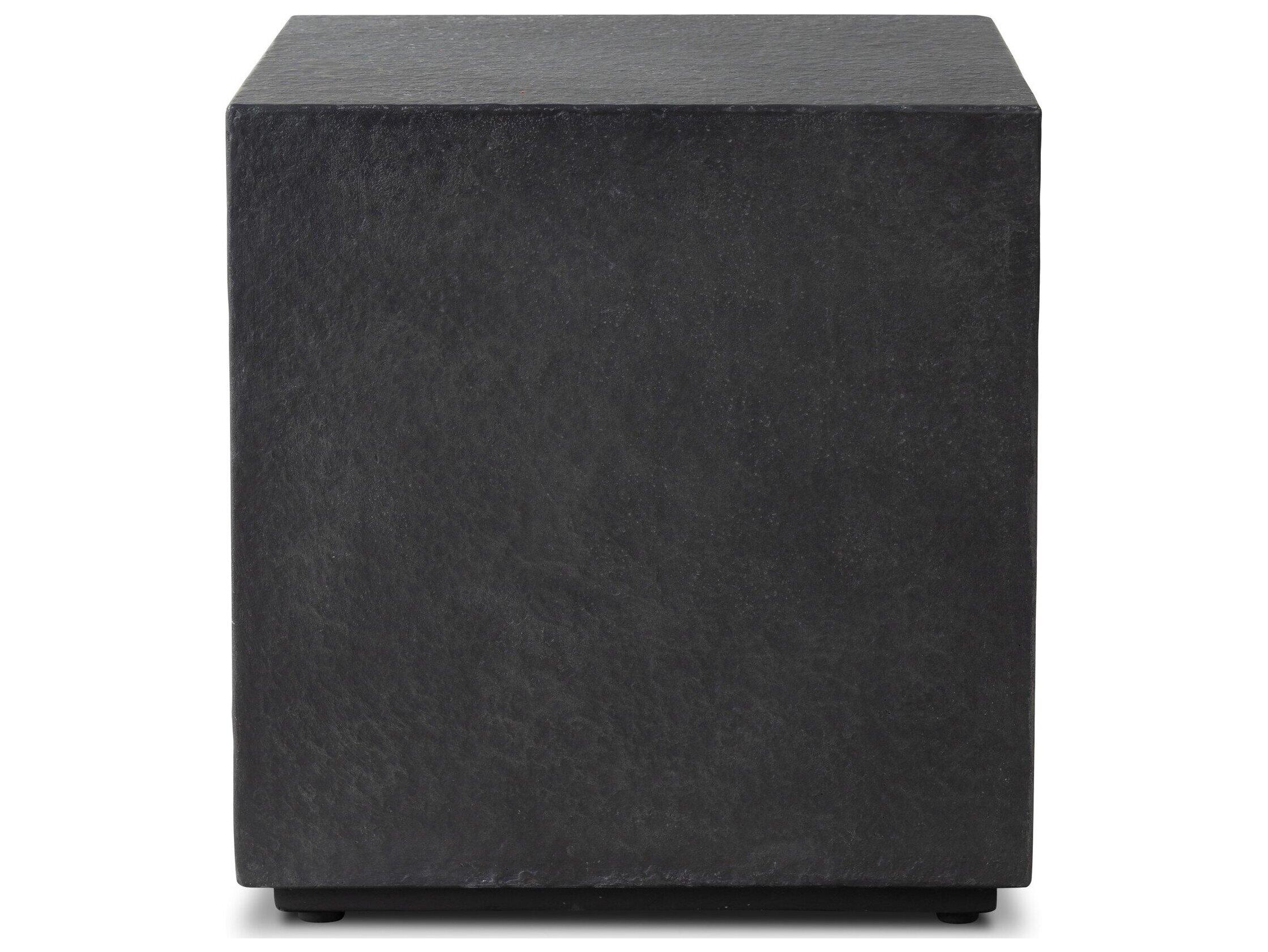 Four Hands Outdoor Chandler Huesca Distressed Graphite Concrete Square End Table