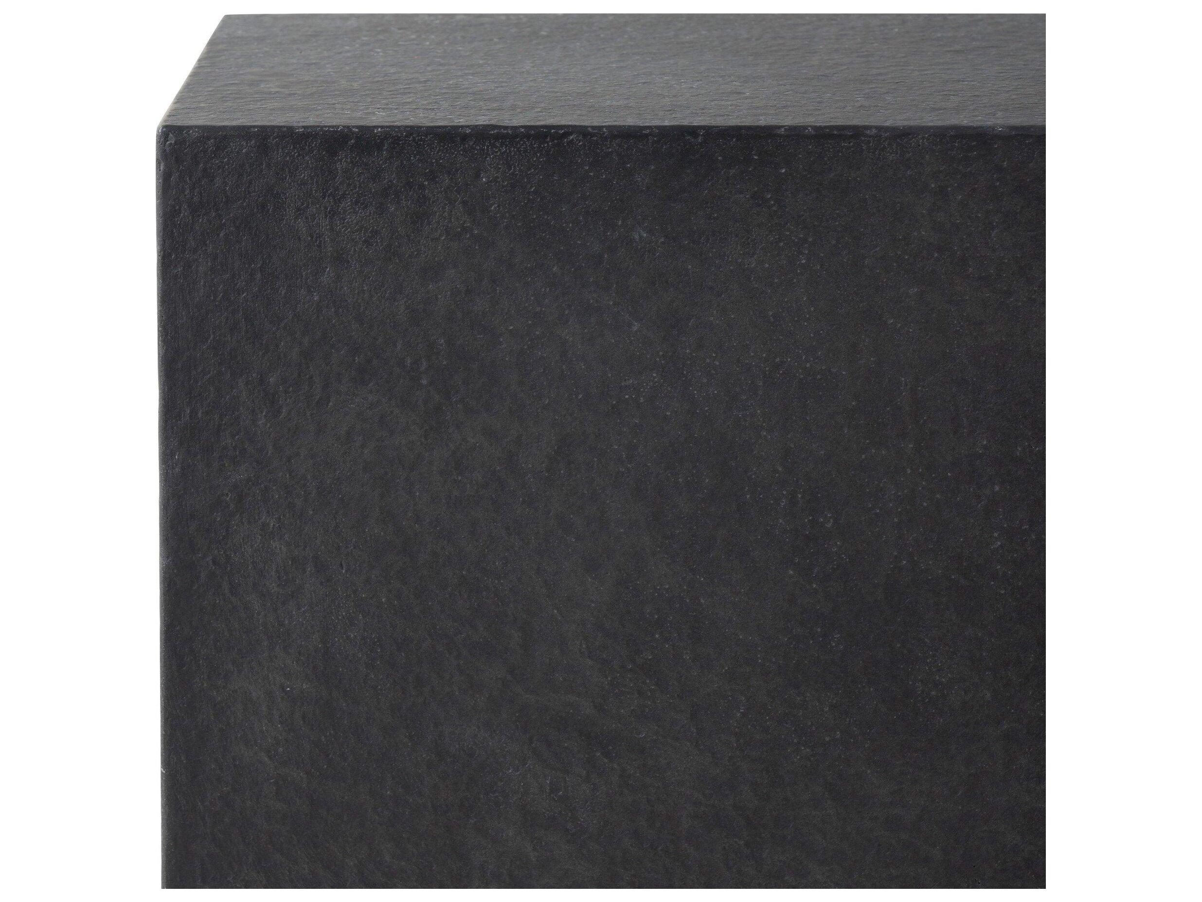 Four Hands Outdoor Chandler Huesca Distressed Graphite Concrete Square End Table