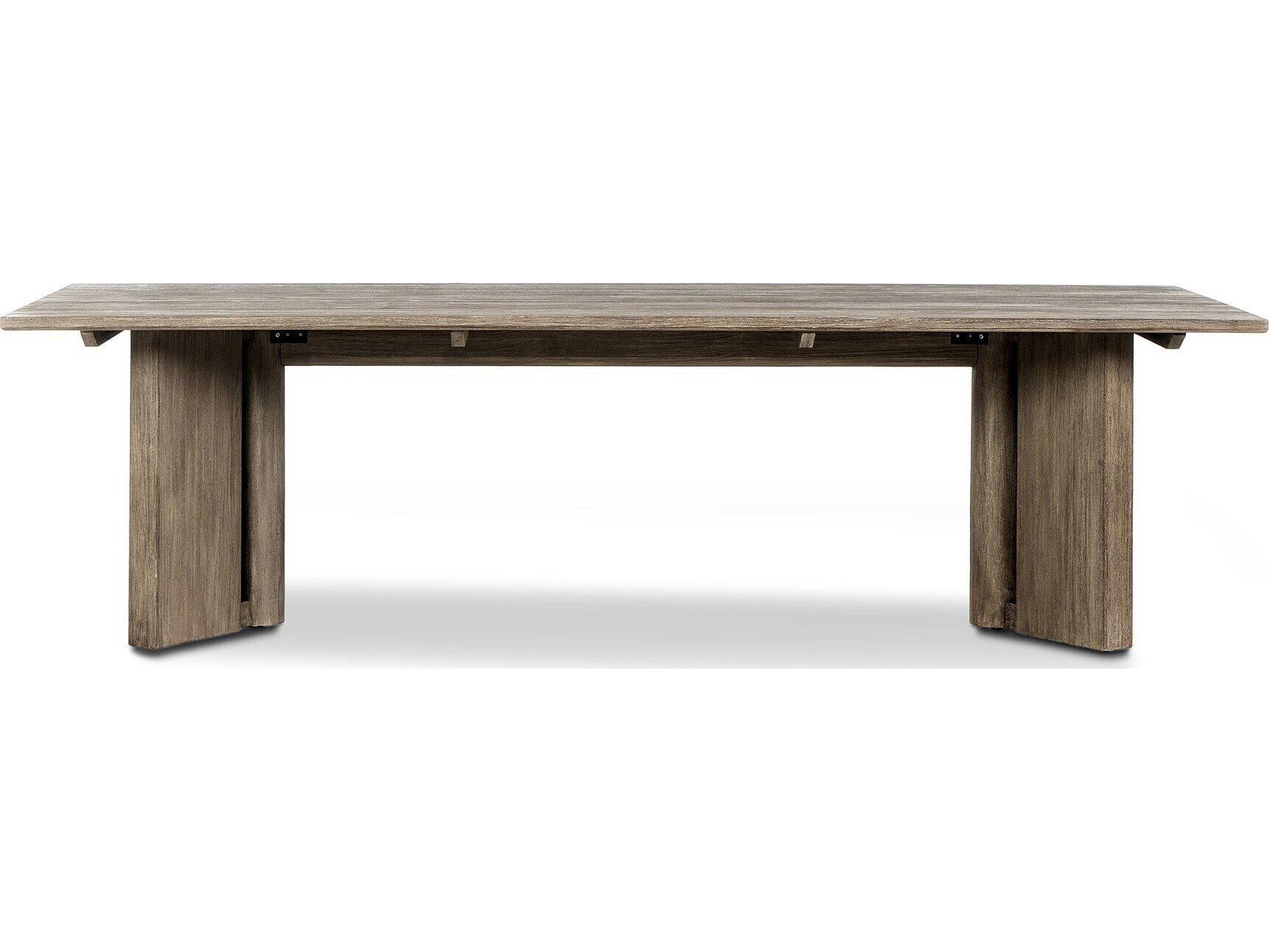 Four Hands Outdoor Duvall Huxley Smoke Grey Teak Rectangular Dining Table