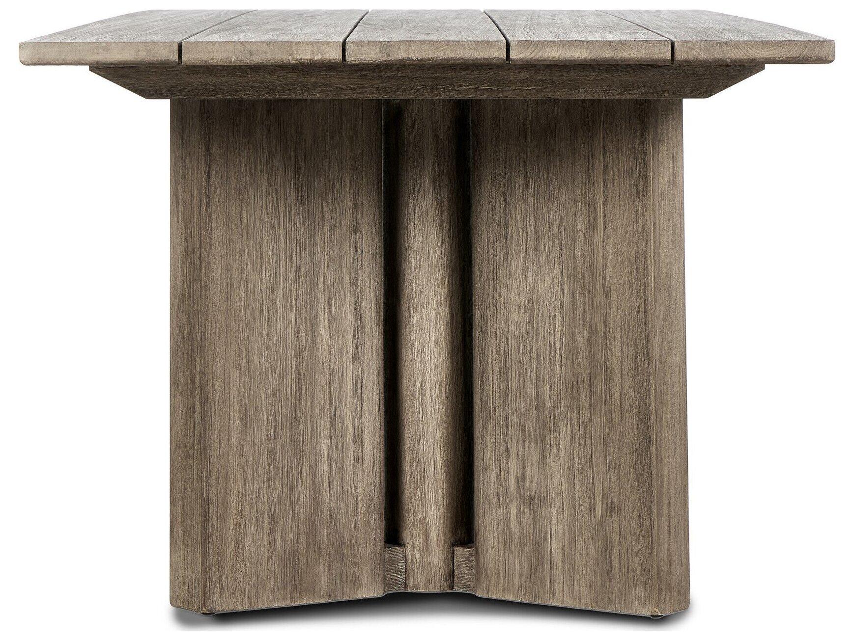 Four Hands Outdoor Duvall Huxley Smoke Grey Teak Rectangular Dining Table