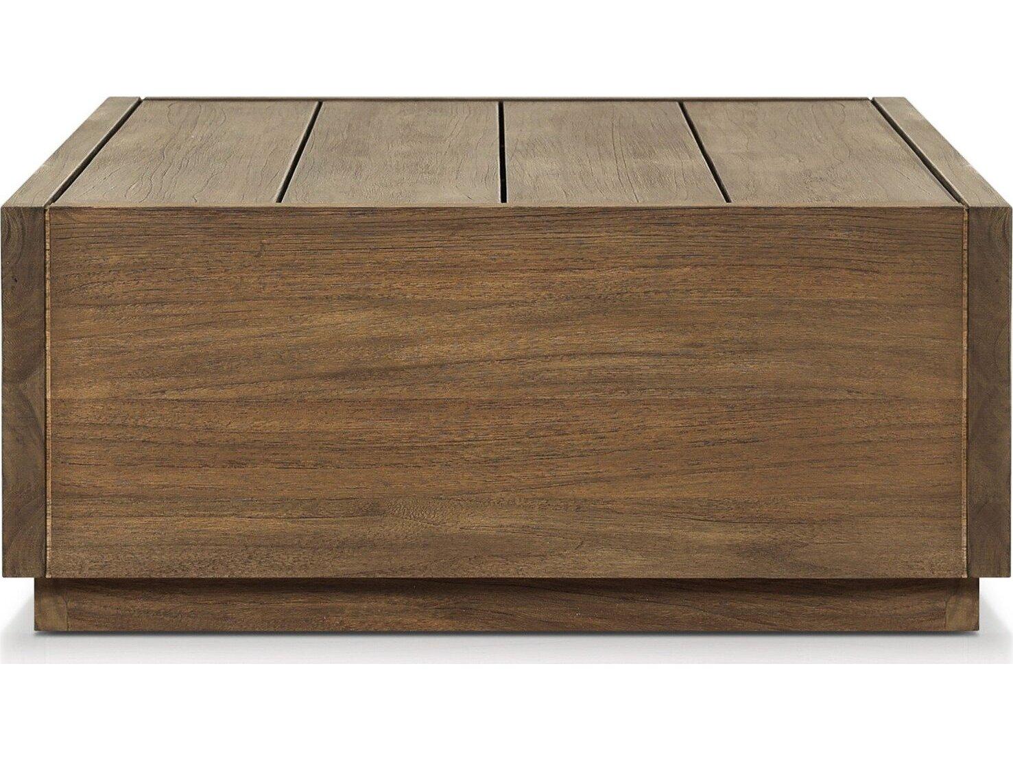 Four Hands Outdoor Duvall Messo Stained Toasted Brown Teak Rectangular Coffee Table