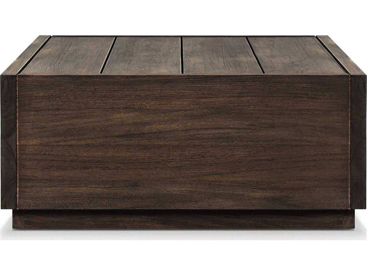 Luxecor Globetrotter Outdoor Messo Stained Saddle Brown Teak Round Coffee Table