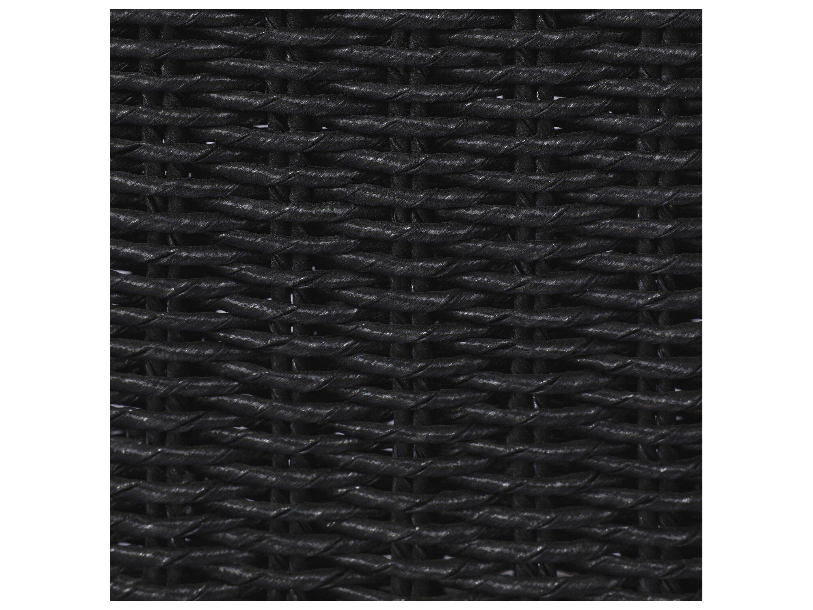 Four Hands Outdoor Garwood Santoro Teak Wicker Lounge Chair in Ellor Black