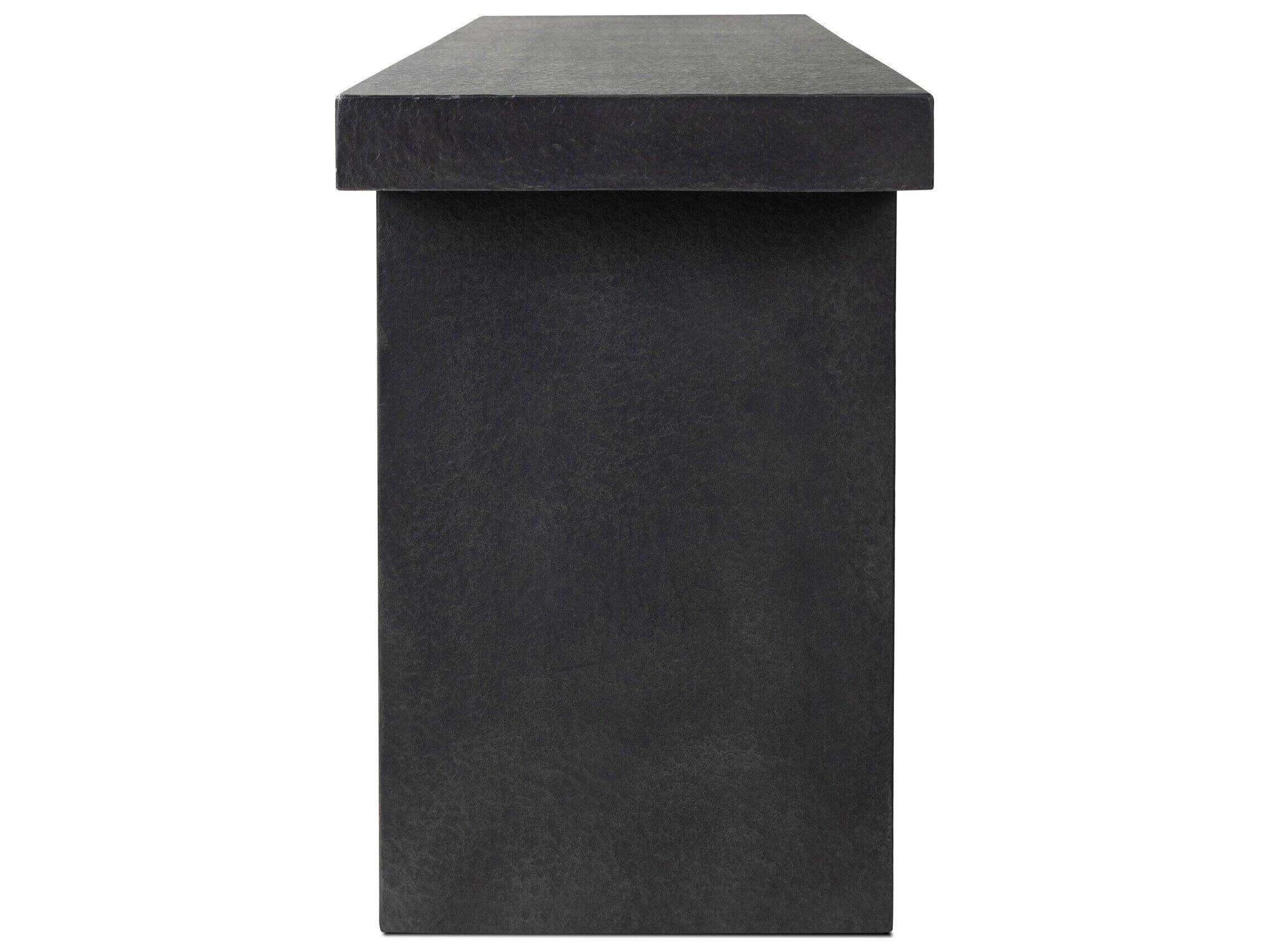 Four Hands Outdoor Chandler Huesca Distressed Graphite Concrete Rectangular Console Table