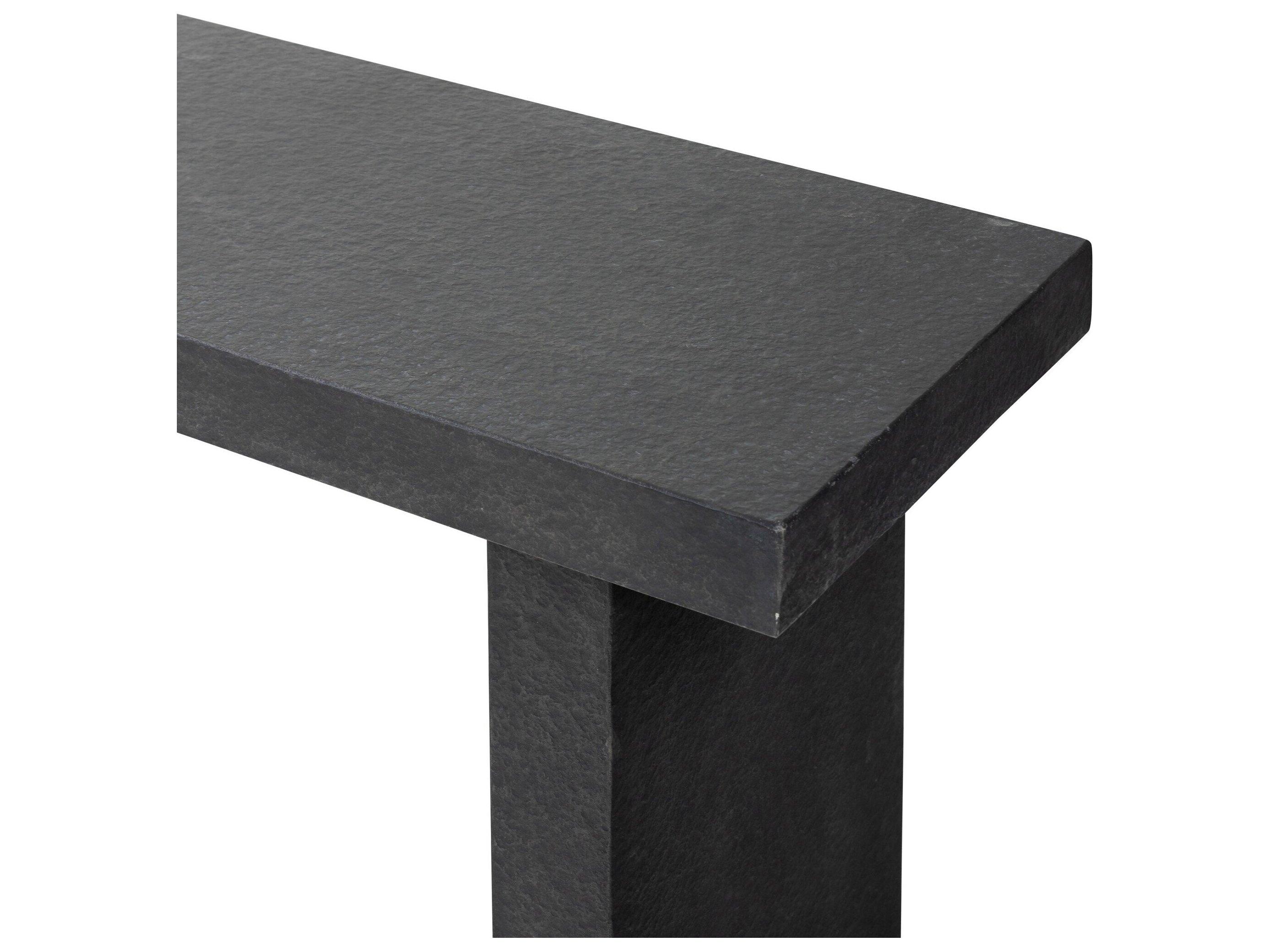 Four Hands Outdoor Chandler Huesca Distressed Graphite Concrete Rectangular Console Table