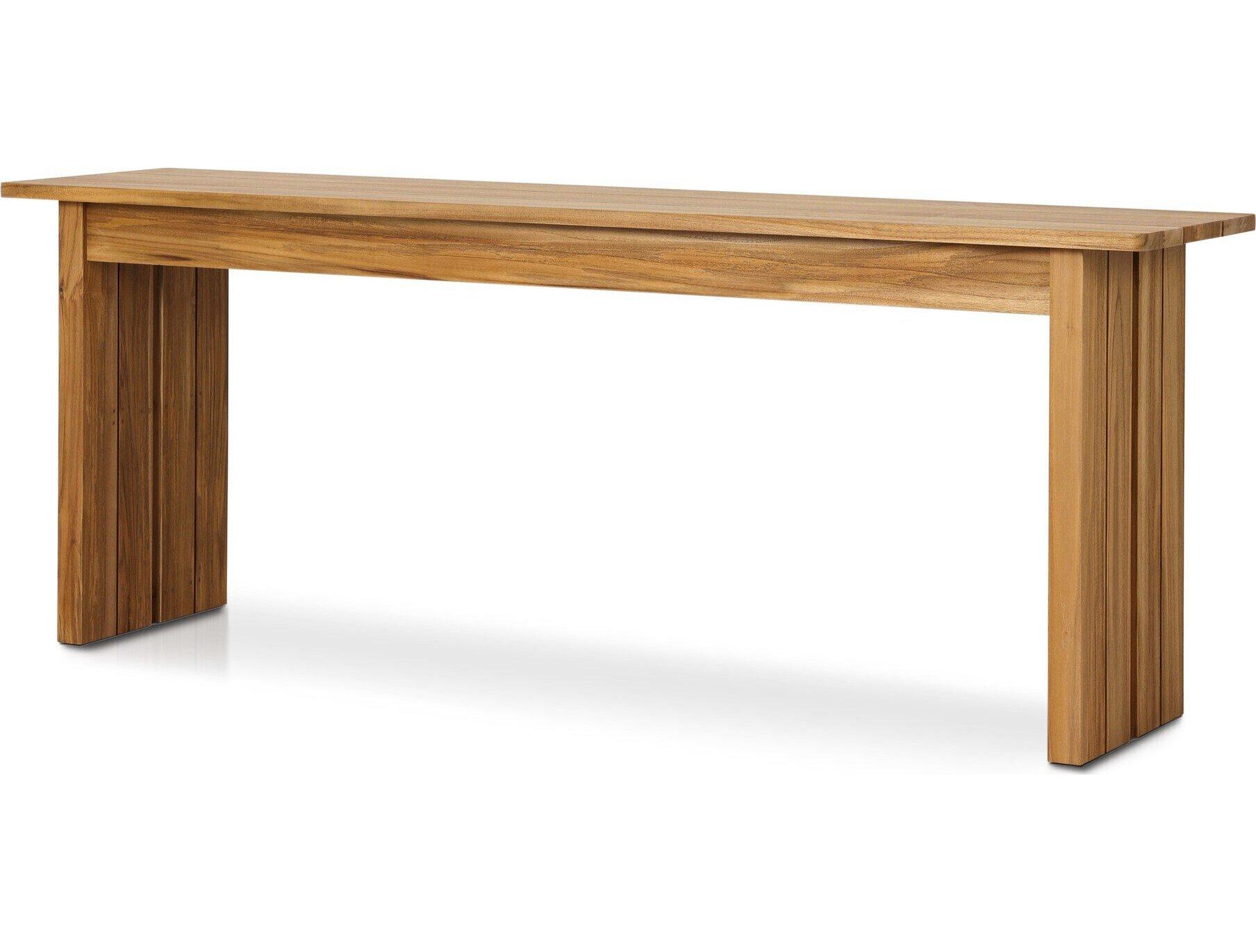 Four Hands Outdoor Duvall Chapman Natural Teak Rectangular Console Table