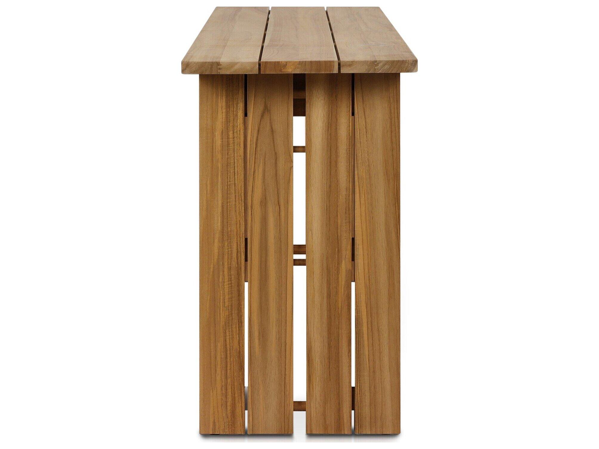 Four Hands Outdoor Duvall Chapman Natural Teak Rectangular Console Table