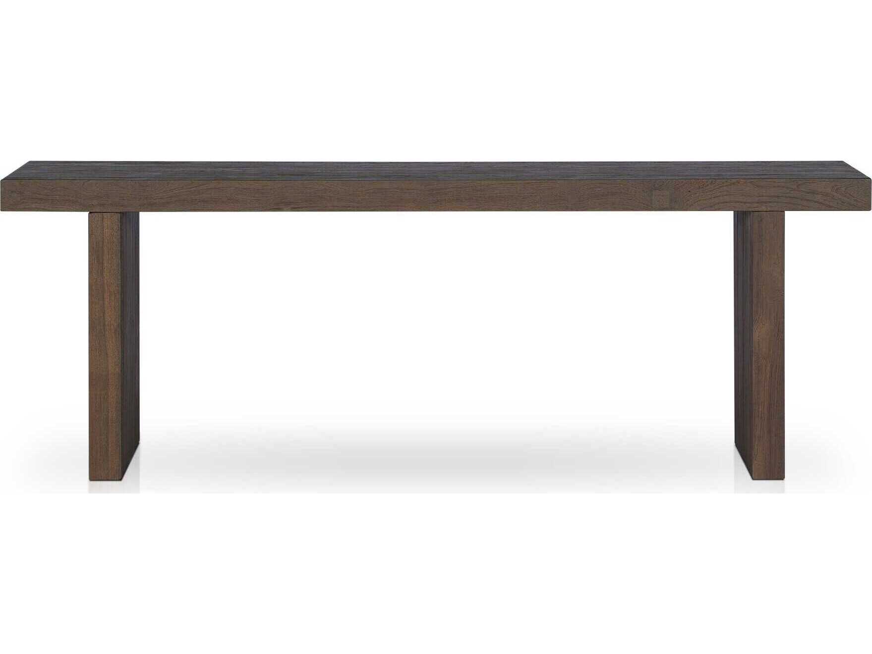 Luxecor Globetrotter Outdoor Encino Stained Heritage Brown Teak Rectangular Console Table