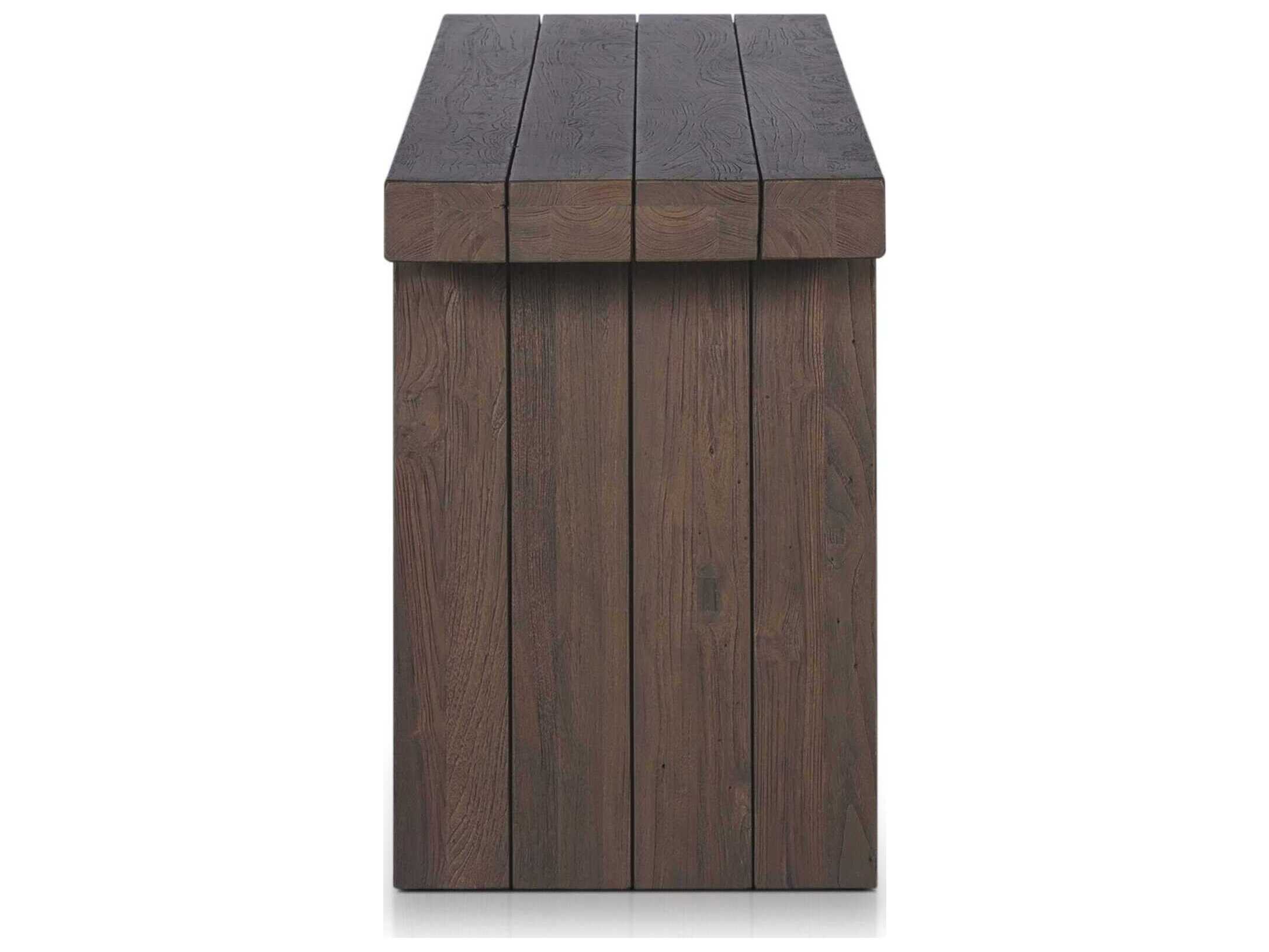 Luxecor Globetrotter Outdoor Encino Stained Heritage Brown Teak Rectangular Console Table