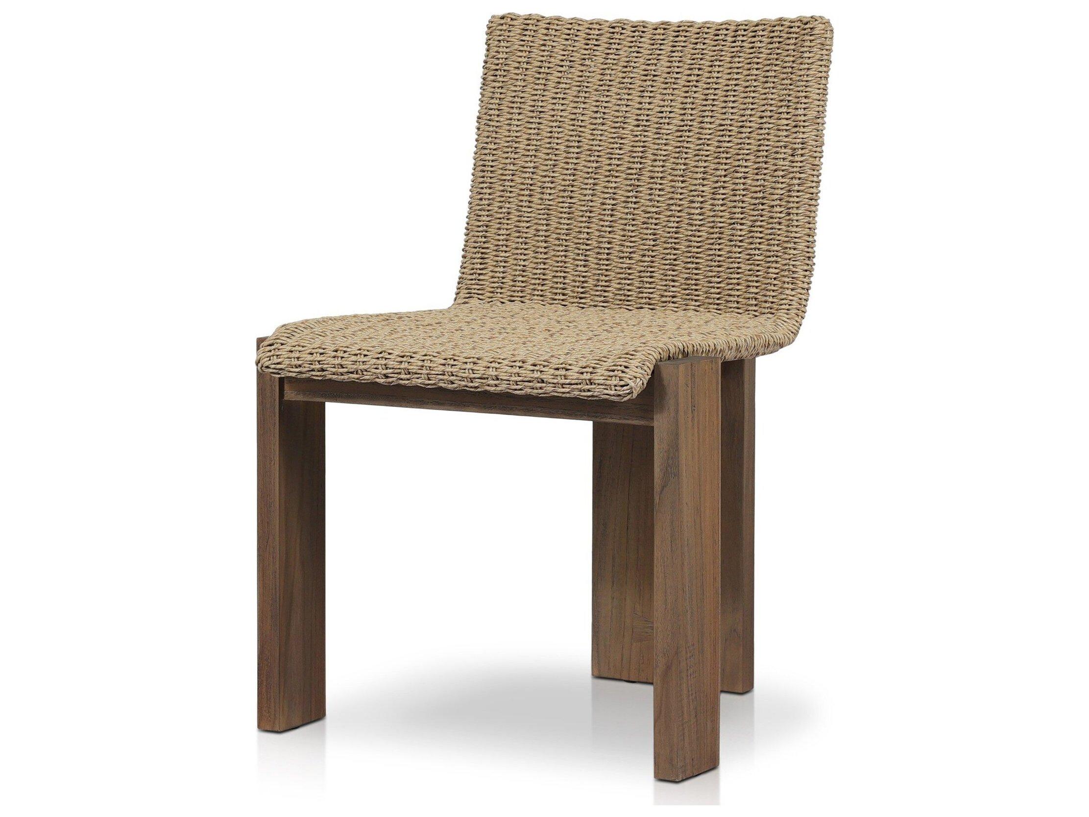 Four Hands Outdoor Duvall Roxy Teak Faux Hyacinth Dining Side Chair