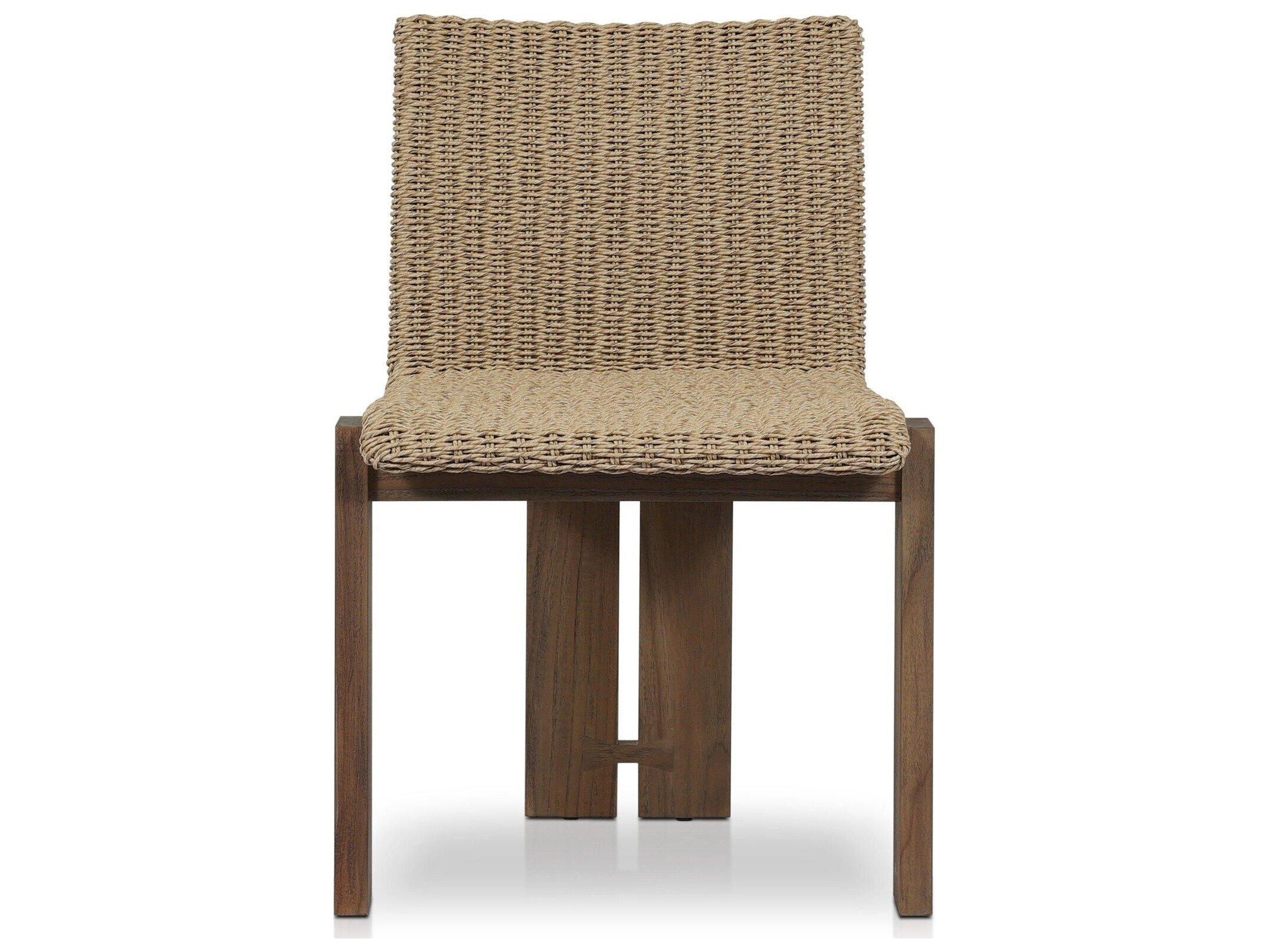 Four Hands Outdoor Duvall Roxy Teak Faux Hyacinth Dining Side Chair
