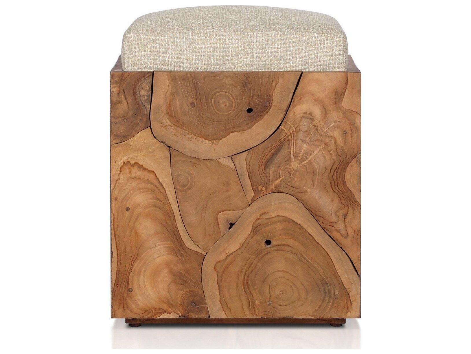 Four Hands Outdoor Duvall Tomlin Teak Cushion Ottoman