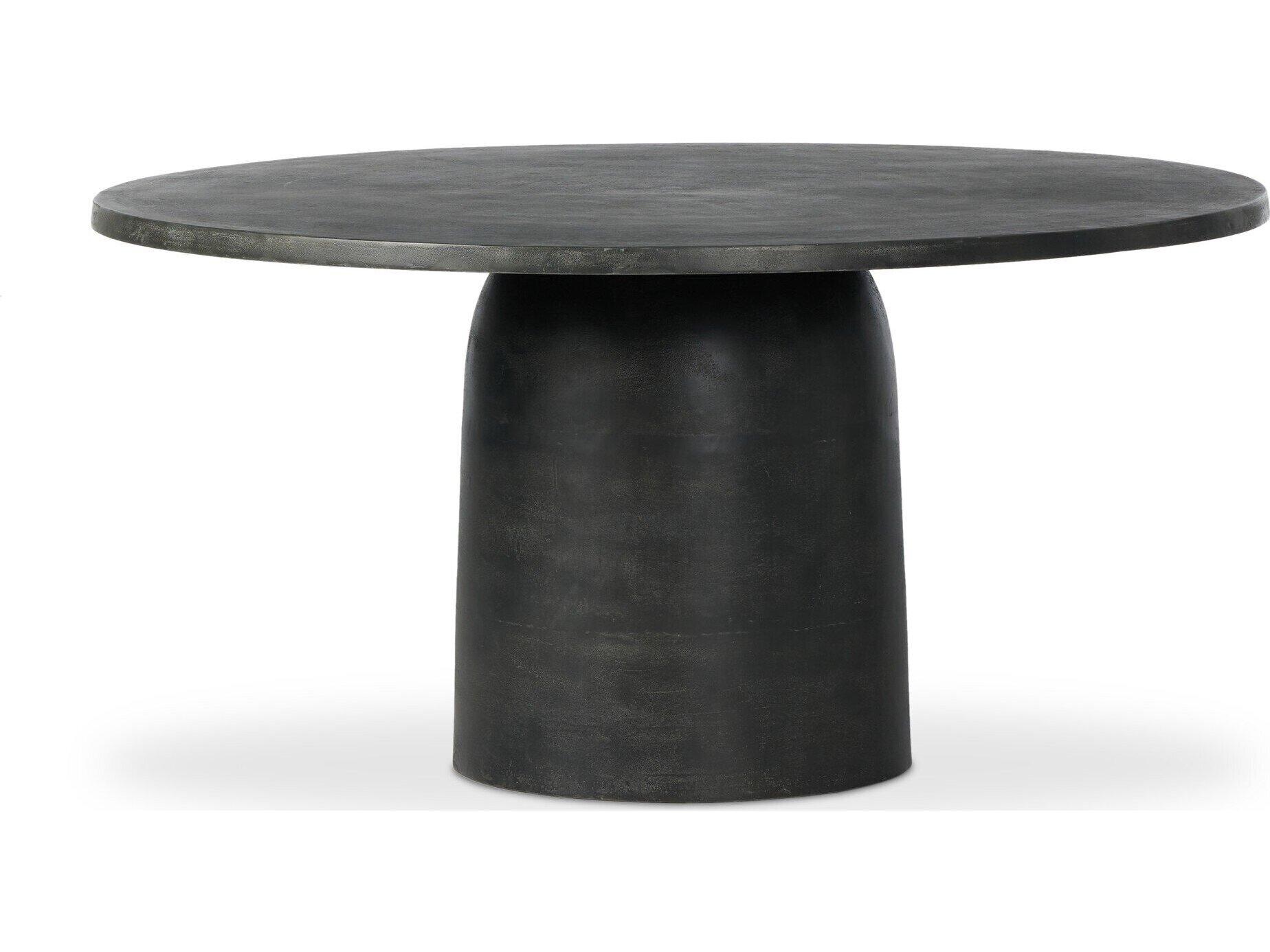 Four Hands Outdoor Marlow Basil Aged Grey Aluminum 60" Round Dining Table