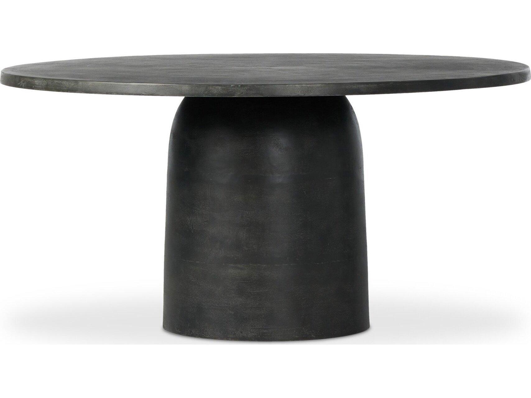Four Hands Outdoor Marlow Basil Aged Grey Aluminum 60" Round Dining Table