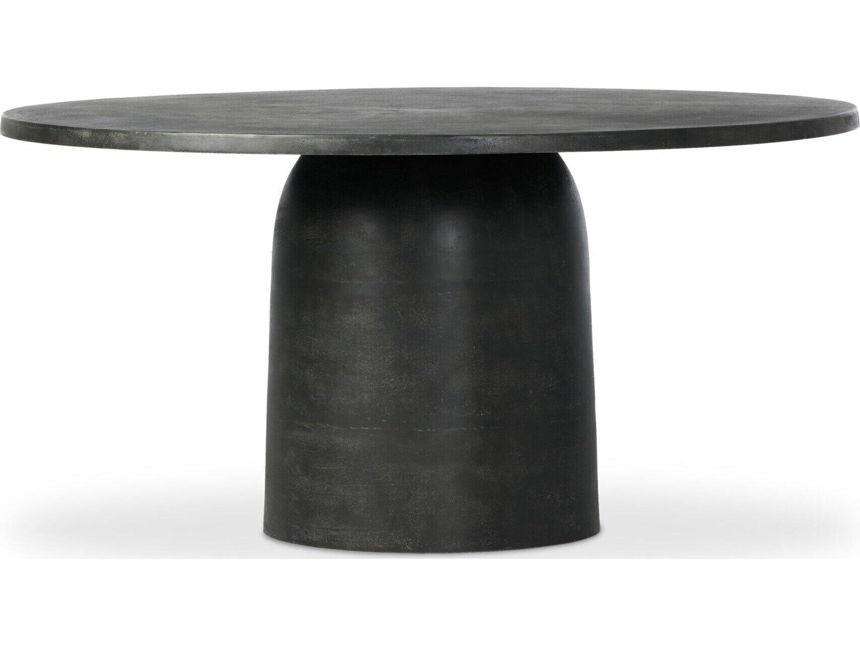 Four Hands Outdoor Marlow Basil Aged Grey Aluminum 60" Round Dining Table