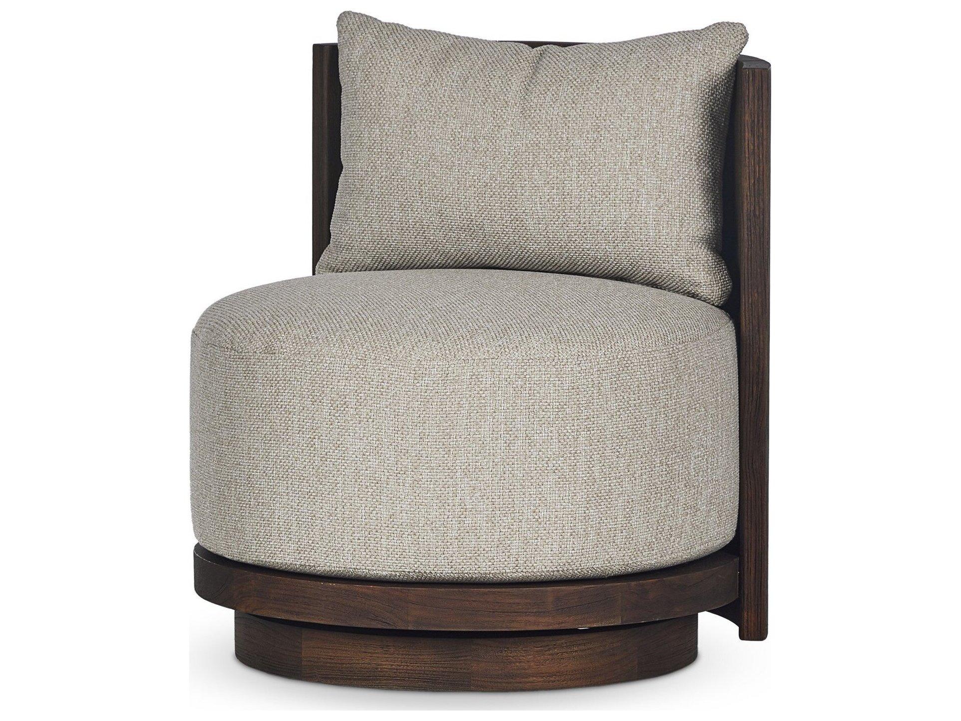 Four Hands Outdoor Duvall Ozzy Teak Cushion Swivel Lounge Chair