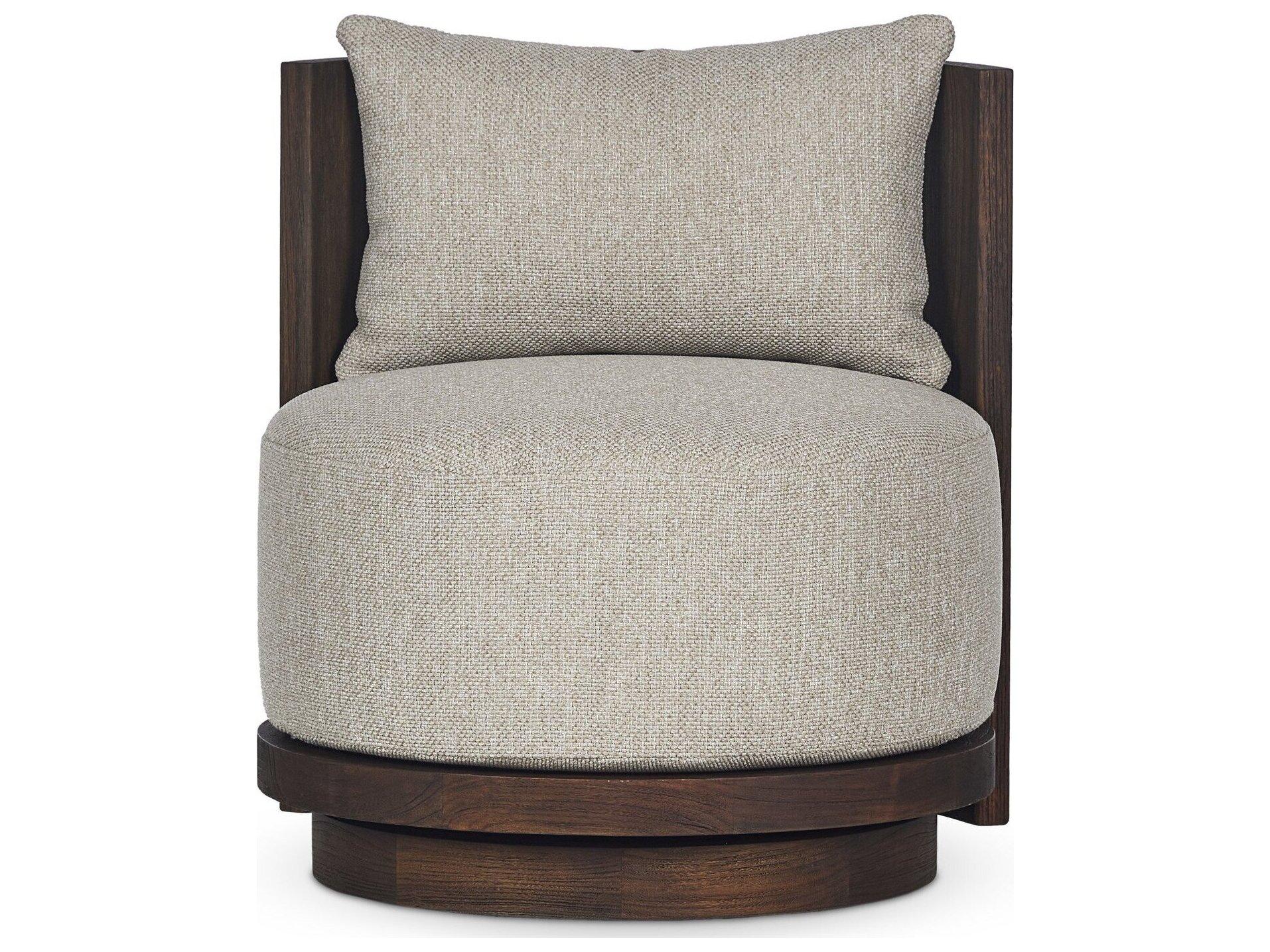 Four Hands Outdoor Duvall Ozzy Teak Cushion Swivel Lounge Chair