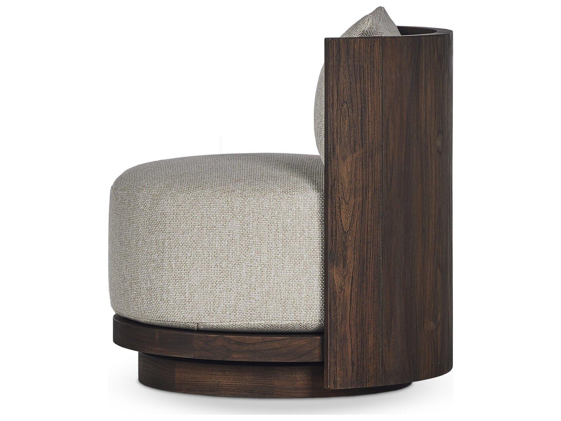 Four Hands Outdoor Duvall Ozzy Teak Cushion Swivel Lounge Chair