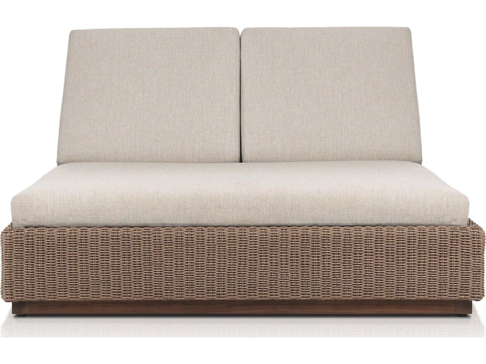Four Hands Outdoor Solano Lorelei Double Chaise - Alessi Buff