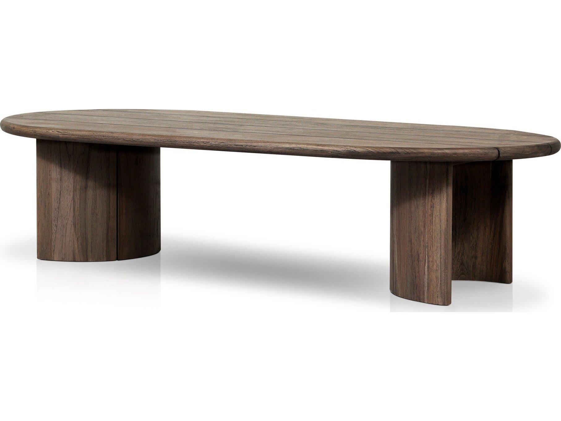 Four Hands Outdoor Duvall Paden Teak 70" x 35" Oval Coffee Table