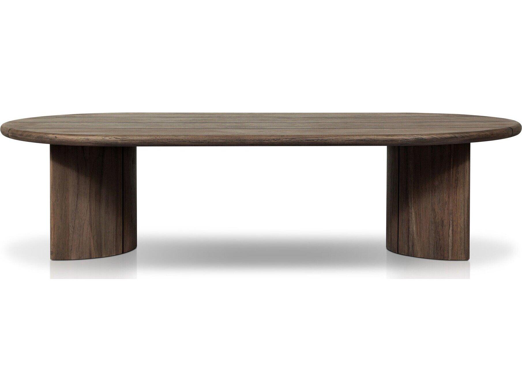 Four Hands Outdoor Duvall Paden Teak 70" x 35" Oval Coffee Table