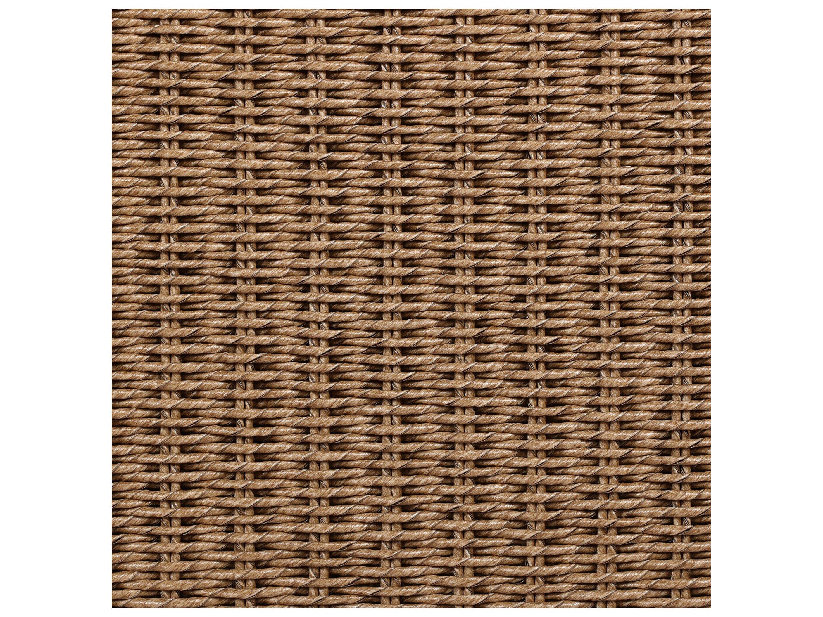 Four Hands Outdoor Providence Koe Faux Dark Hyacinth Wicker Cushion Swivel Lounge Chair in Elior Beige