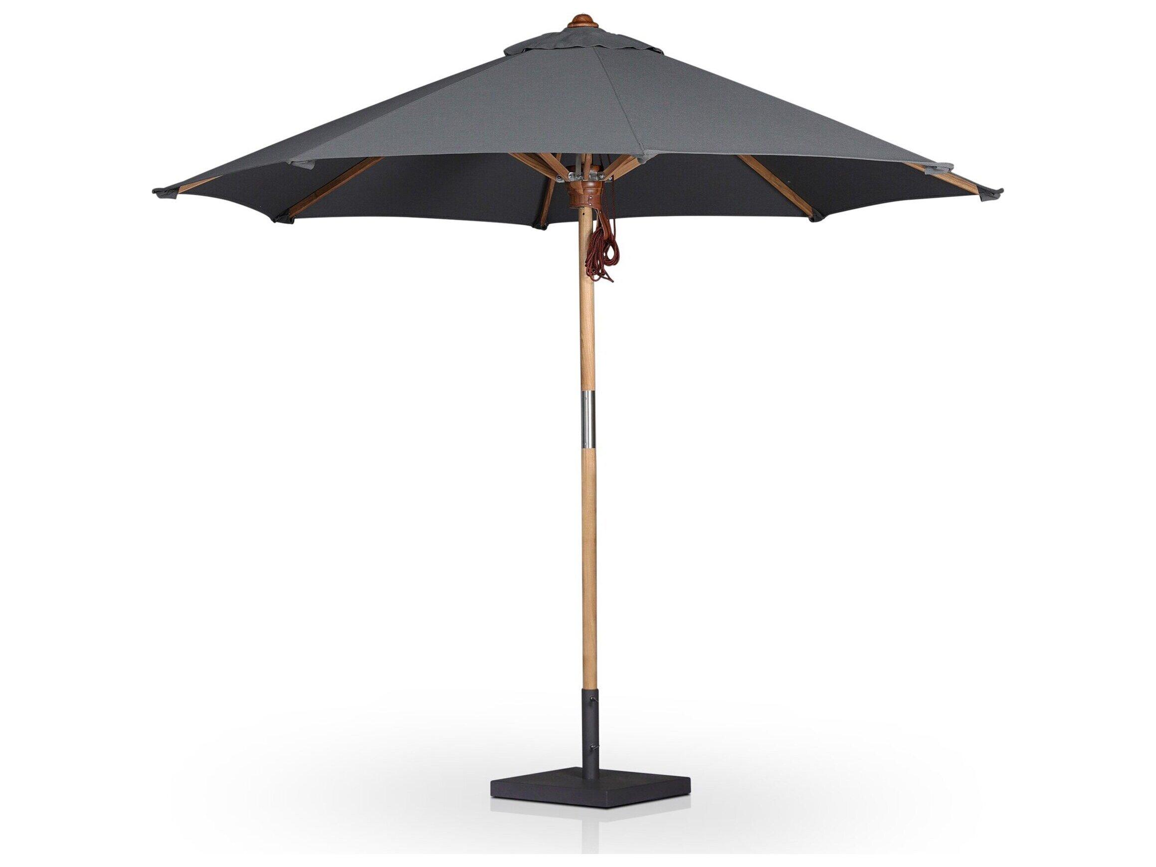 Four Hands Outdoor Garwood Baska Arashi Graphite Fine Sanded Teak Umbrella