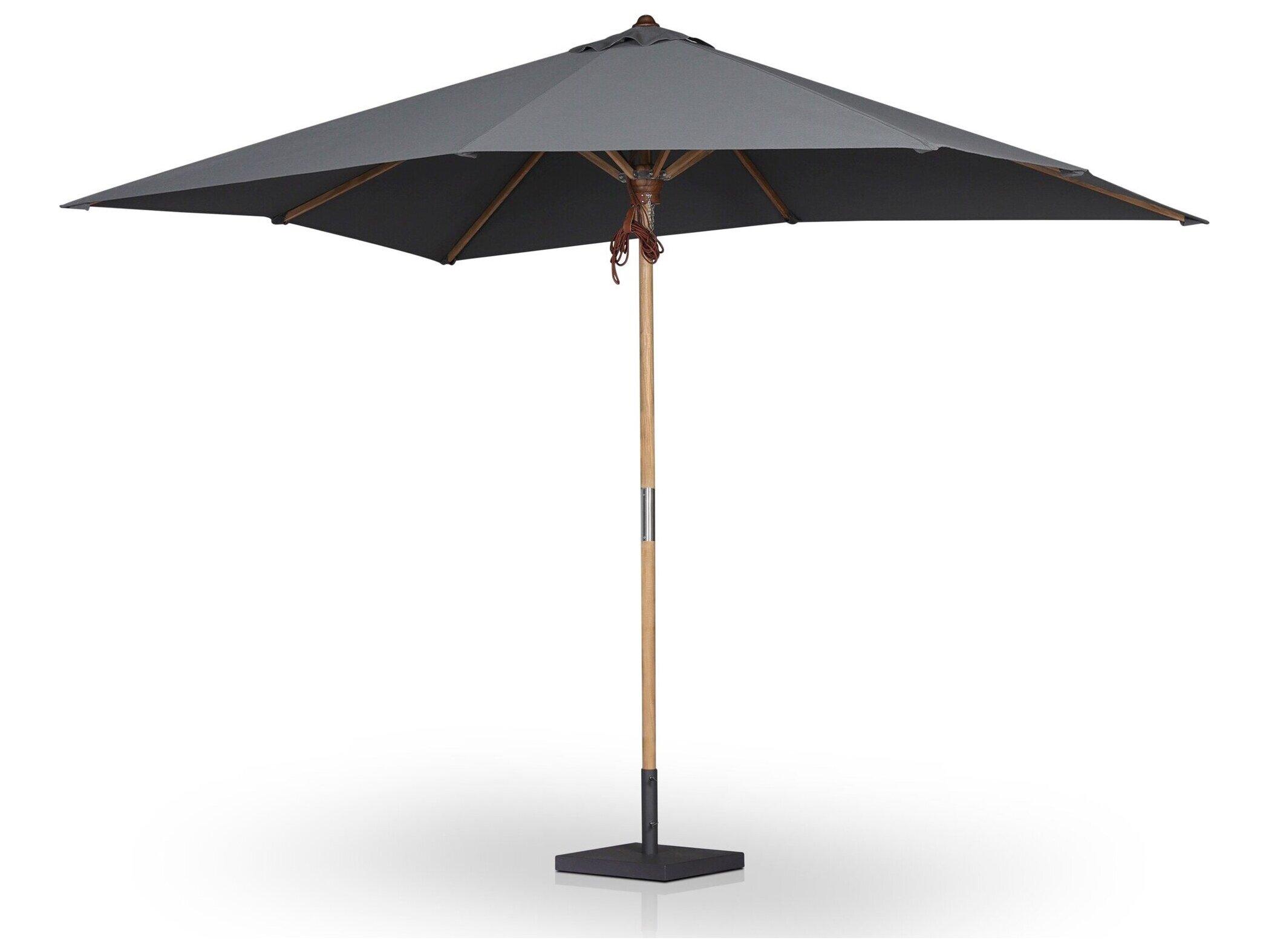 Four Hands Outdoor Garwood Baska Arashi Graphite Fine Sanded Teak Umbrella