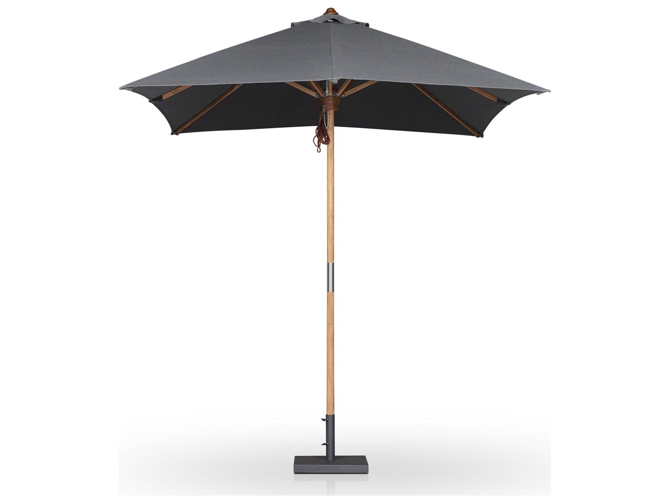 Four Hands Outdoor Garwood Baska Arashi Graphite Fine Sanded Teak Umbrella
