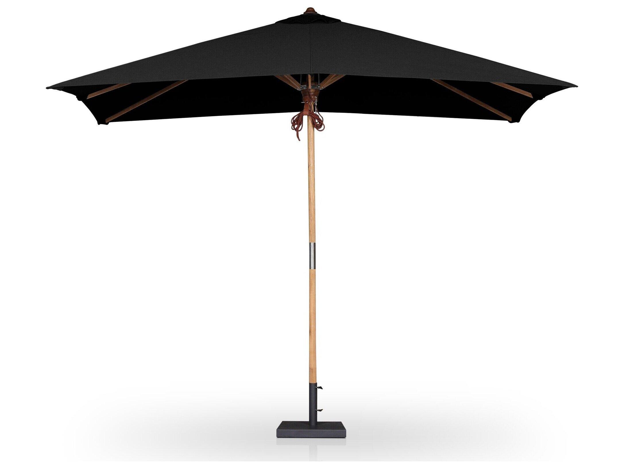 Four Hands Outdoor Garwood Baska Arashi Black Fine Sanded Teak Umbrella