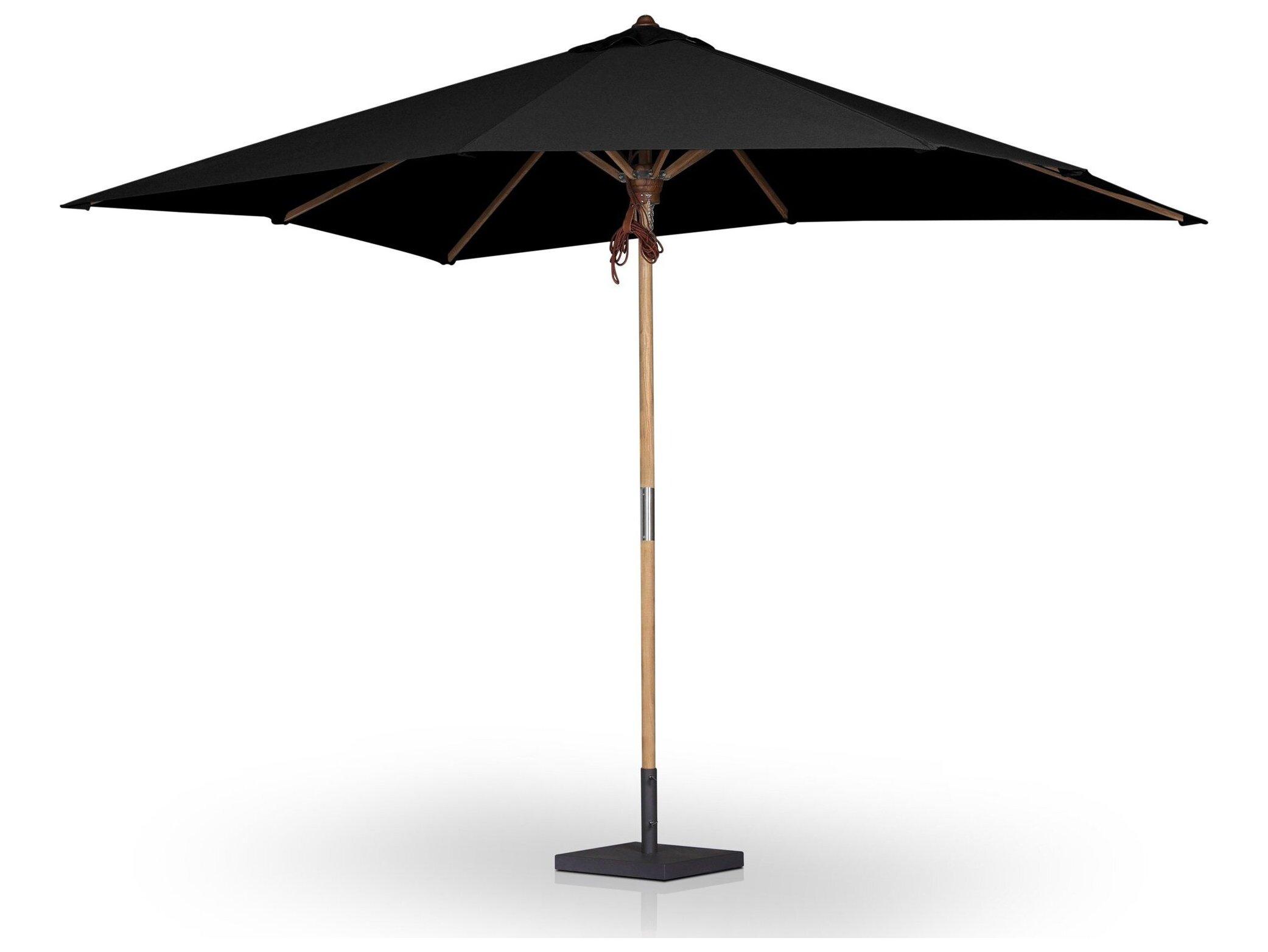 Four Hands Outdoor Garwood Baska Arashi Black Fine Sanded Teak Umbrella