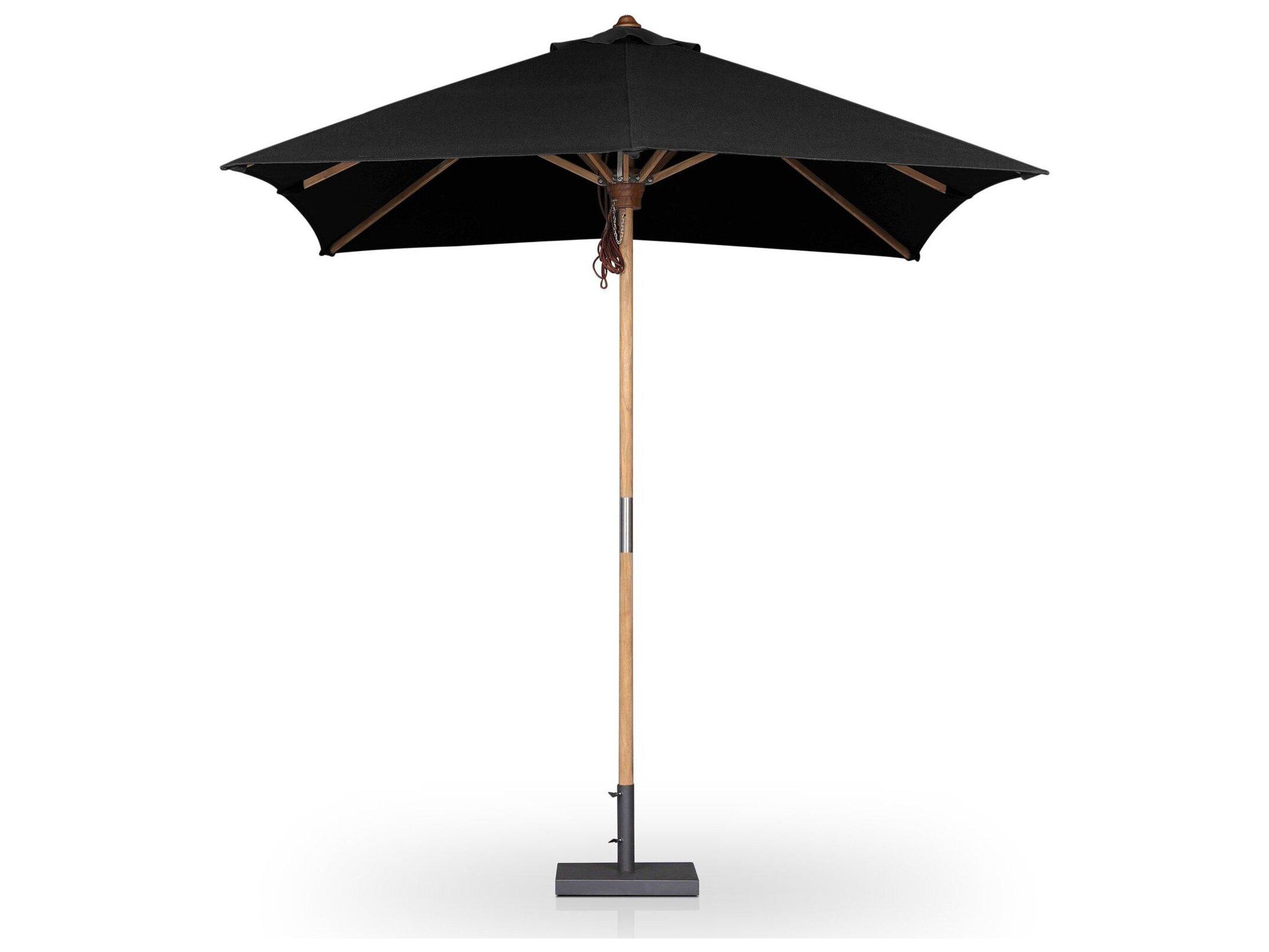 Four Hands Outdoor Garwood Baska Arashi Black Fine Sanded Teak Umbrella