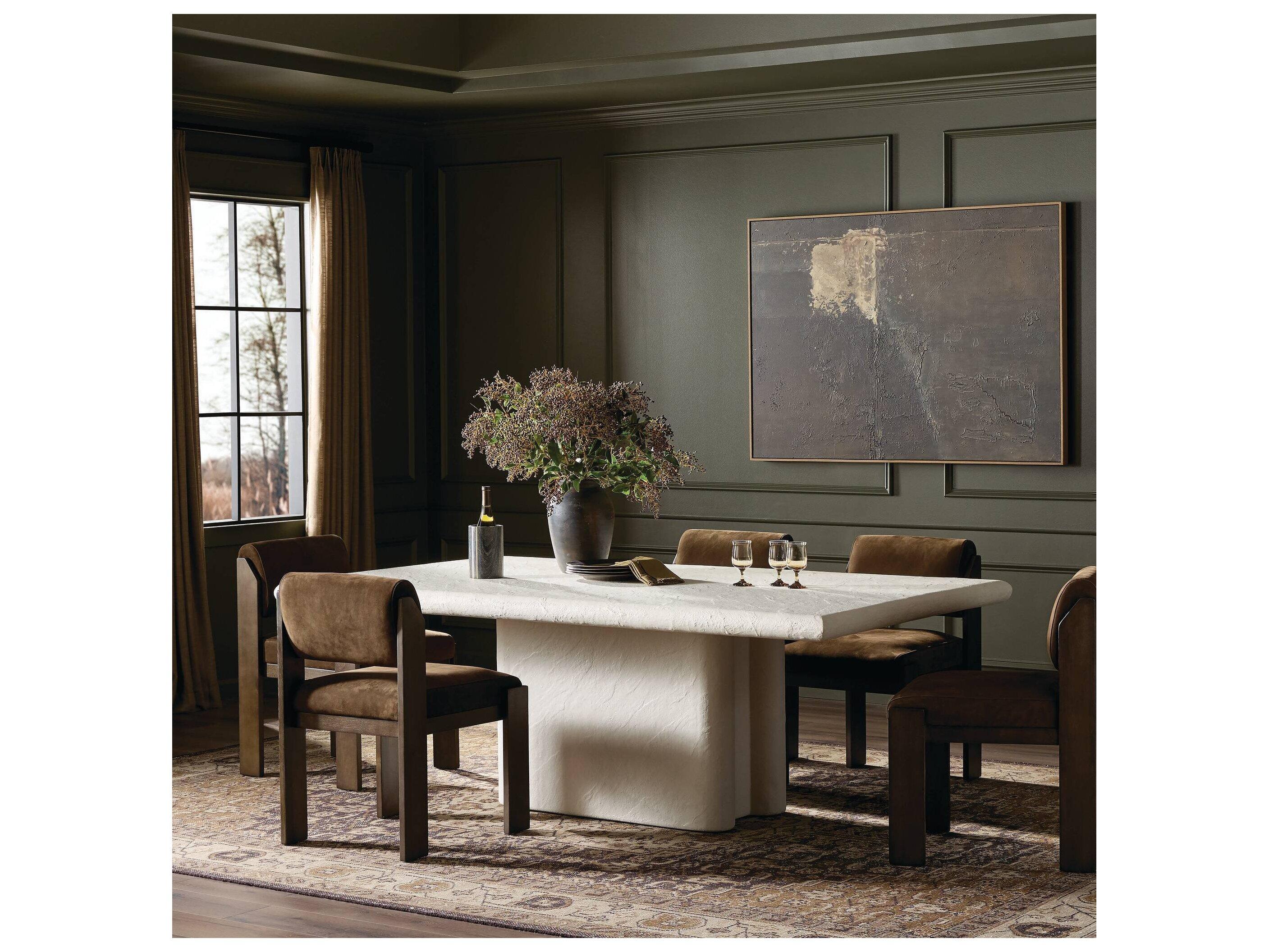 Four Hands Outdoor Constantine Plaster Molded Concrete Rectangular Dining Table