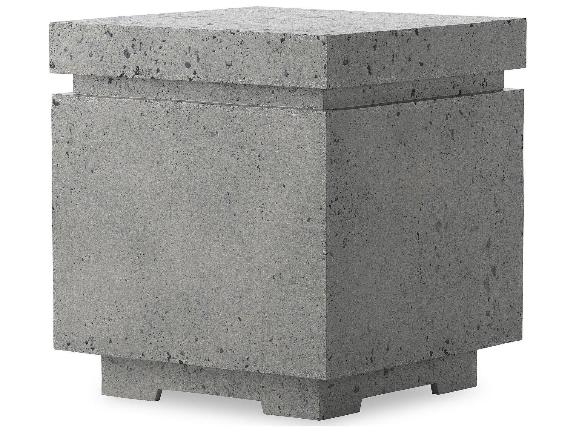 Four Hands Outdoor Falco Posen Pewter Concrete Square End Table
