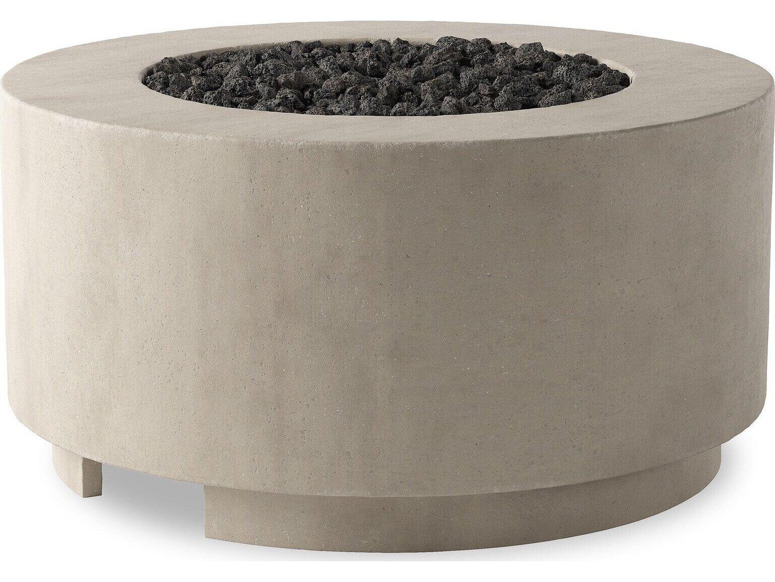 Four Hands Outdoor Falco Damian Natural Concrete 35.5" Round Fire Pit Table