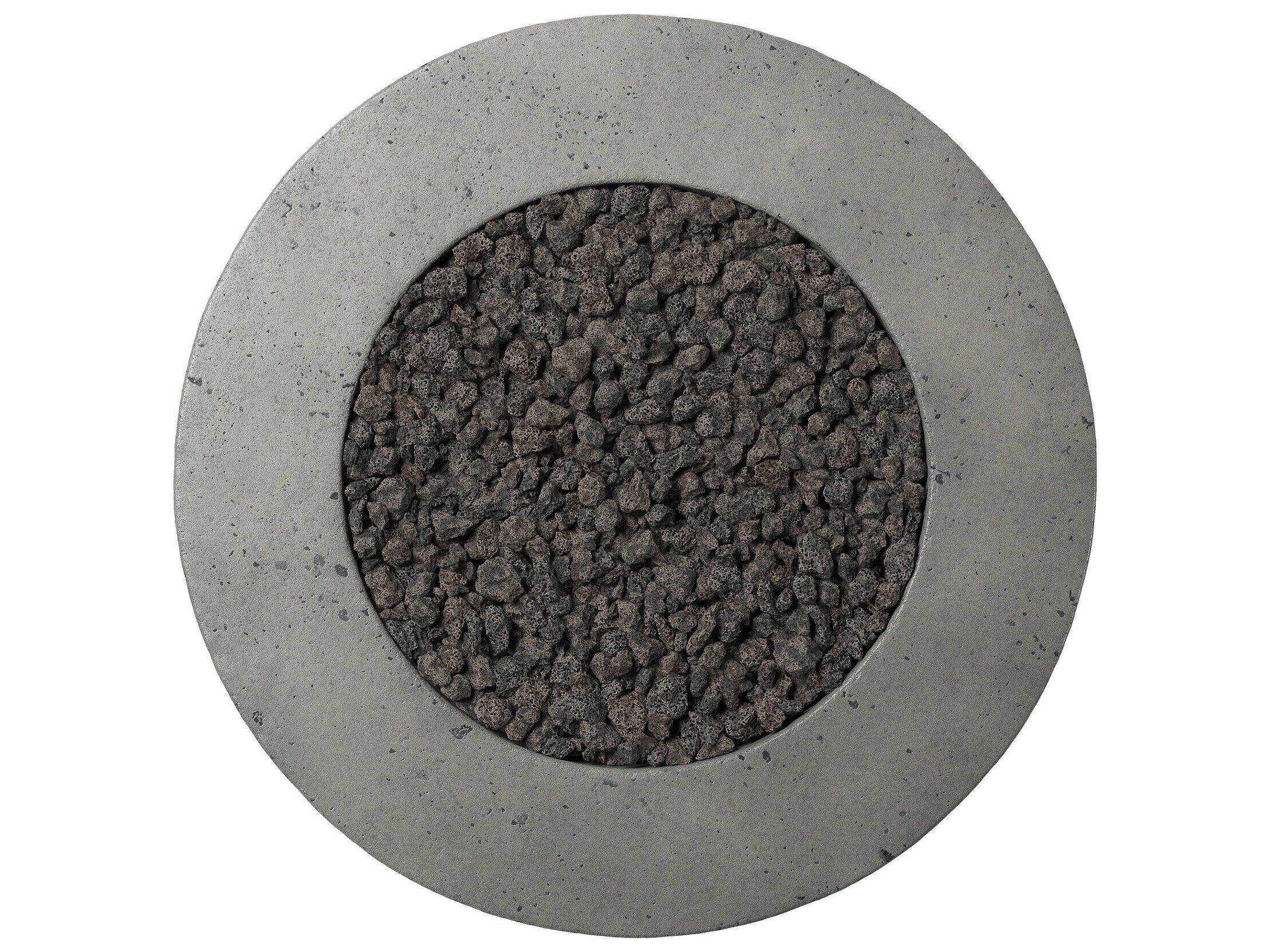 Four Hands Outdoor Falco Damian Pewter Concrete 35.5" Round Fire Pit Table