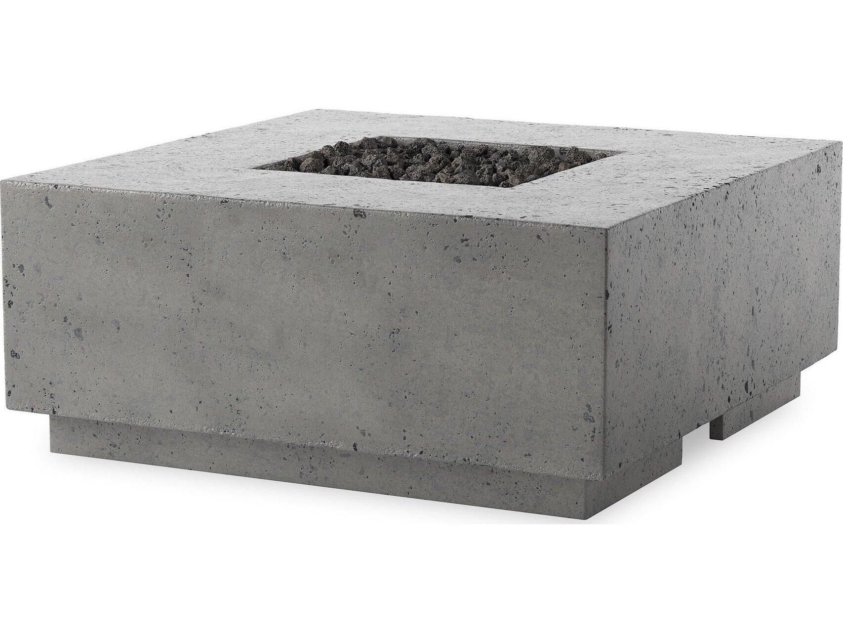 Four Hands Outdoor Falco Donovan Pewter Concrete 42" Square Fire Pit Table
