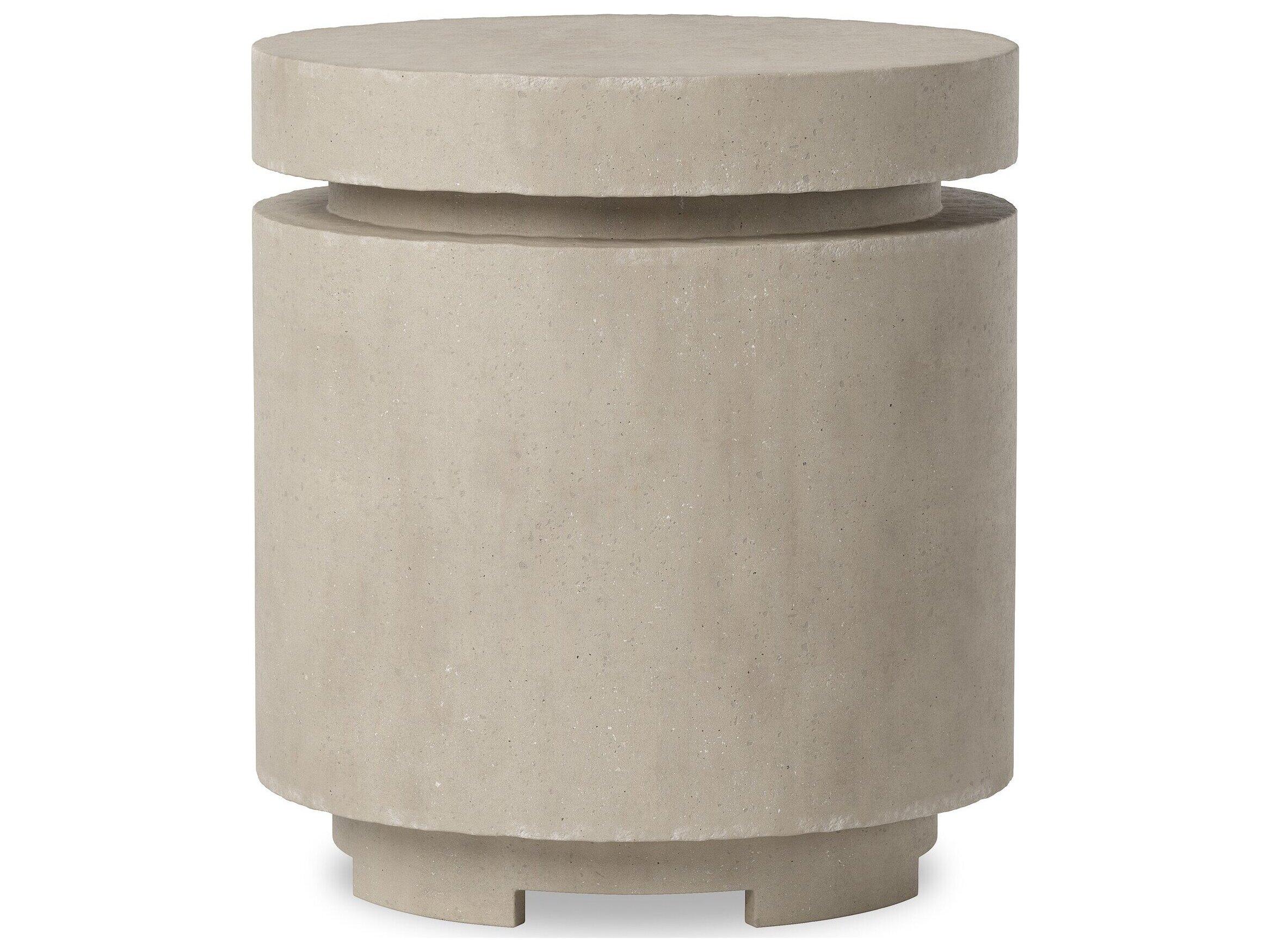Four Hands Outdoor Falco Higgins Natural Concrete Round End Table