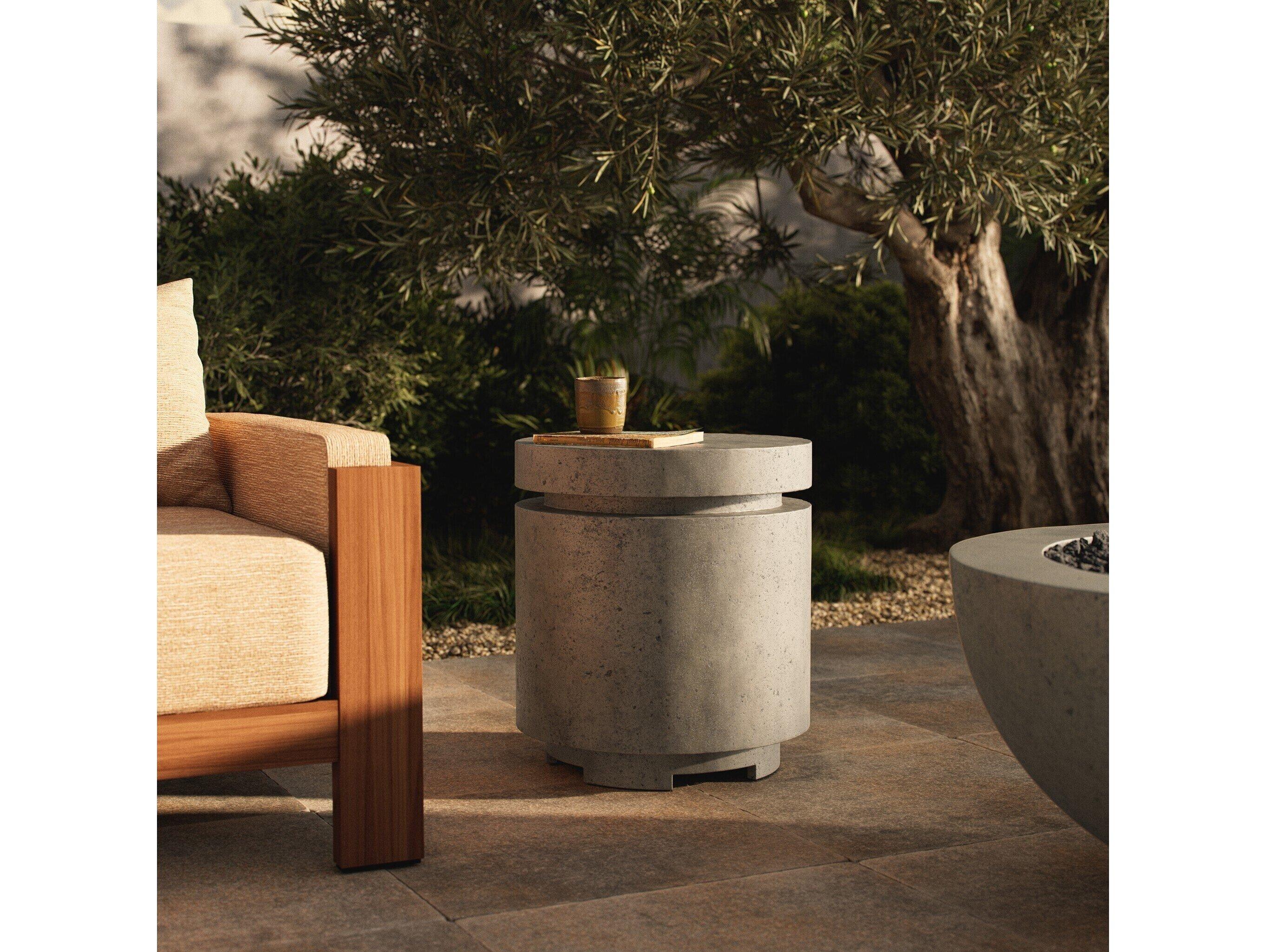 Four Hands Outdoor Falco Higgins Concrete Round End Table