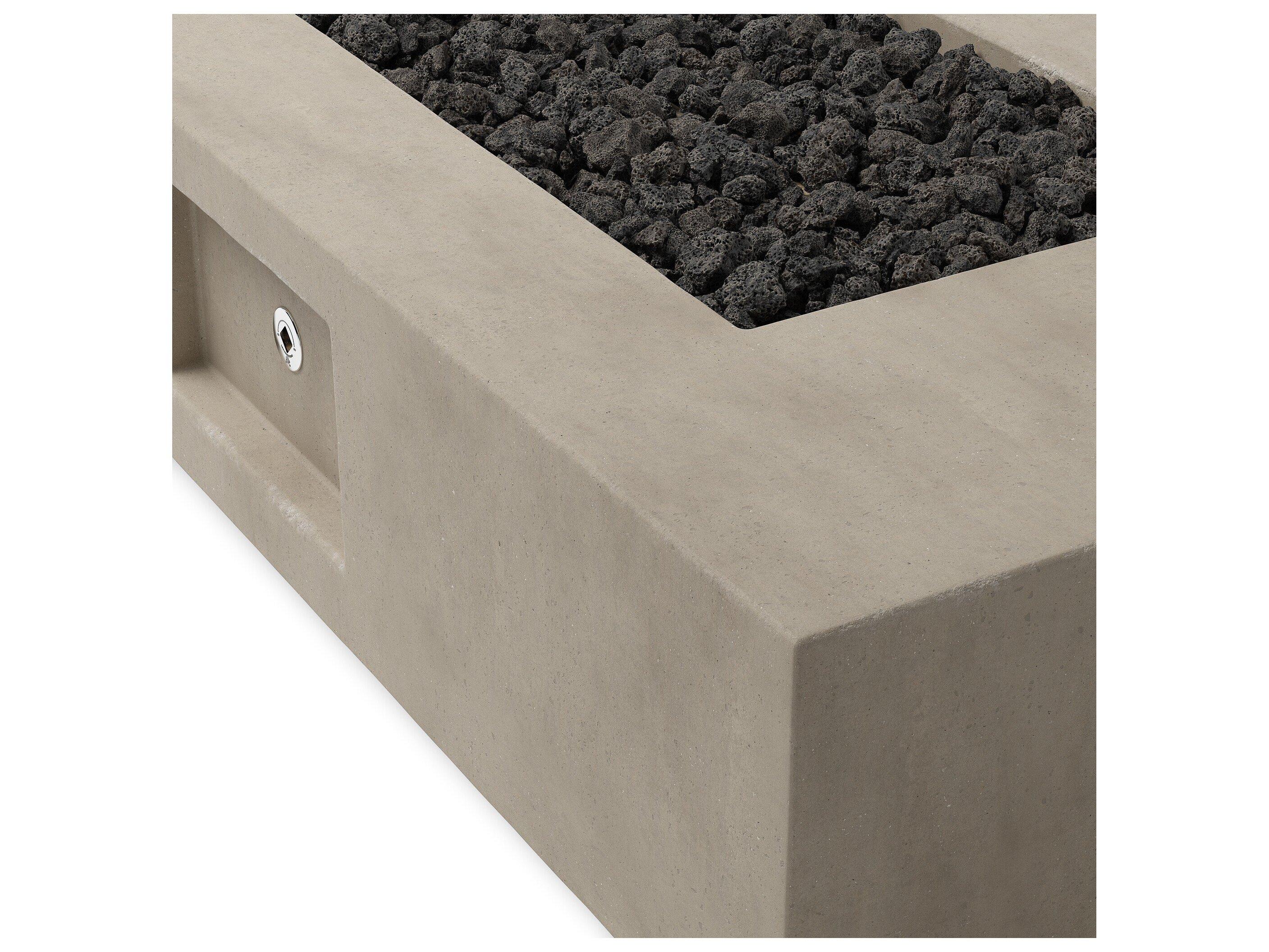 Four Hands Outdoor Falco Kenton Natural Concrete 60" x 32" Rectangular Fire Pit Table